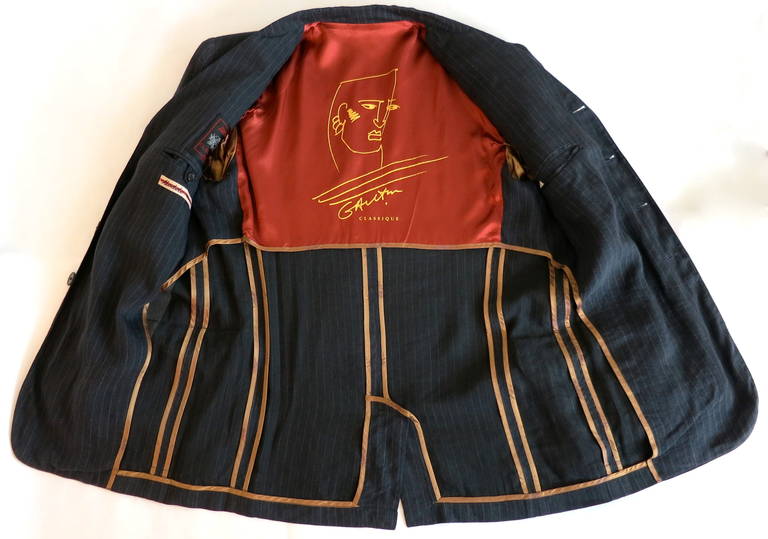 1990's JEAN-PAUL GAULTIER Men's multi-pocket travel blazer jacket For Sale 2