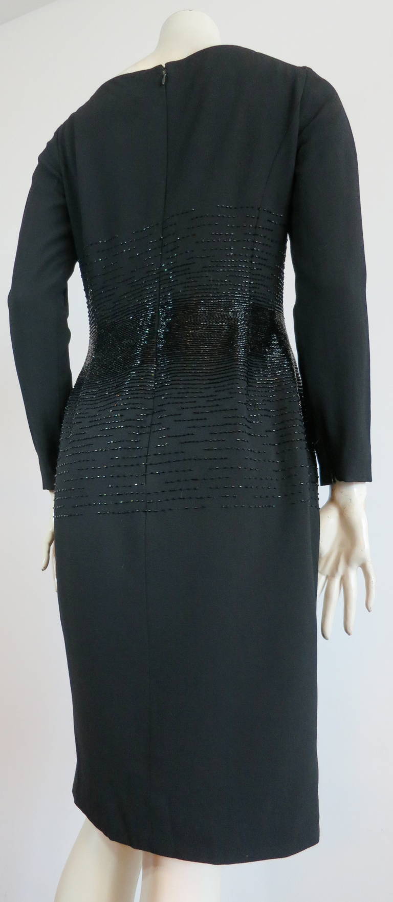 1990's OSCAR DE LA RENTA Beaded cocktail dress For Sale 1