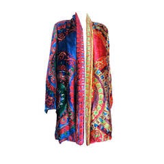 1980's GIANNI VERSACE Hand-painted silk velvet robe jacket