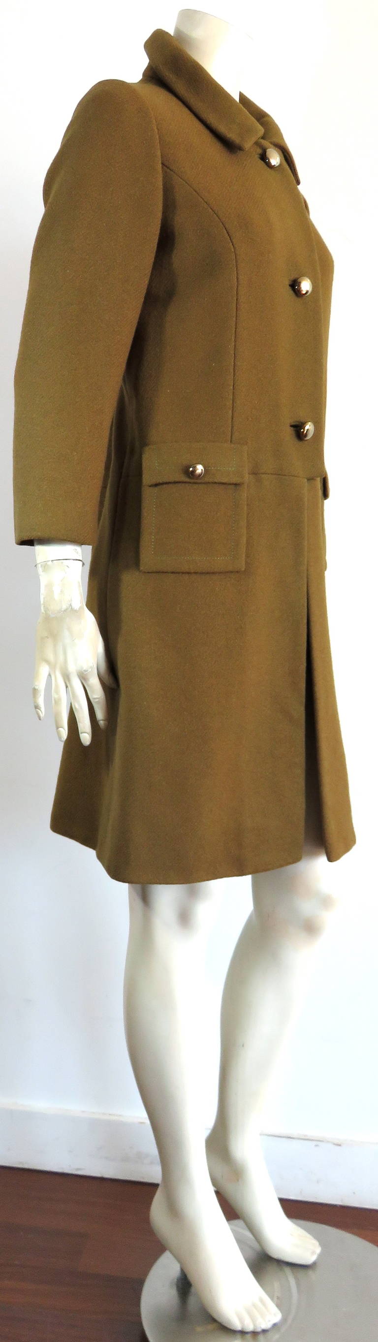 1950's FONTANA ROMA Olive wool coat For Sale 1