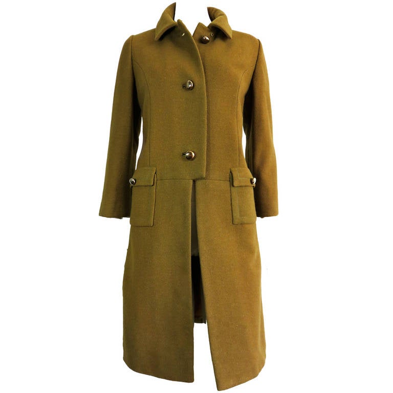 1950's FONTANA ROMA Olive wool coat For Sale