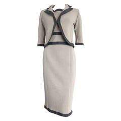 OSCAR DE LA RENTA Pure cashmere double-face dress & jacket set