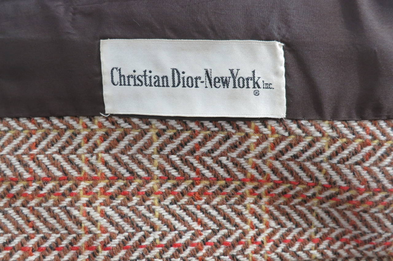 1970 CHRISTIAN DIOR NY Wool tweed & Lynx fur coat 6