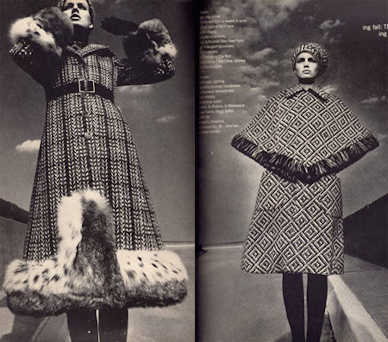Women's 1970 CHRISTIAN DIOR NY Wool tweed & Lynx fur coat