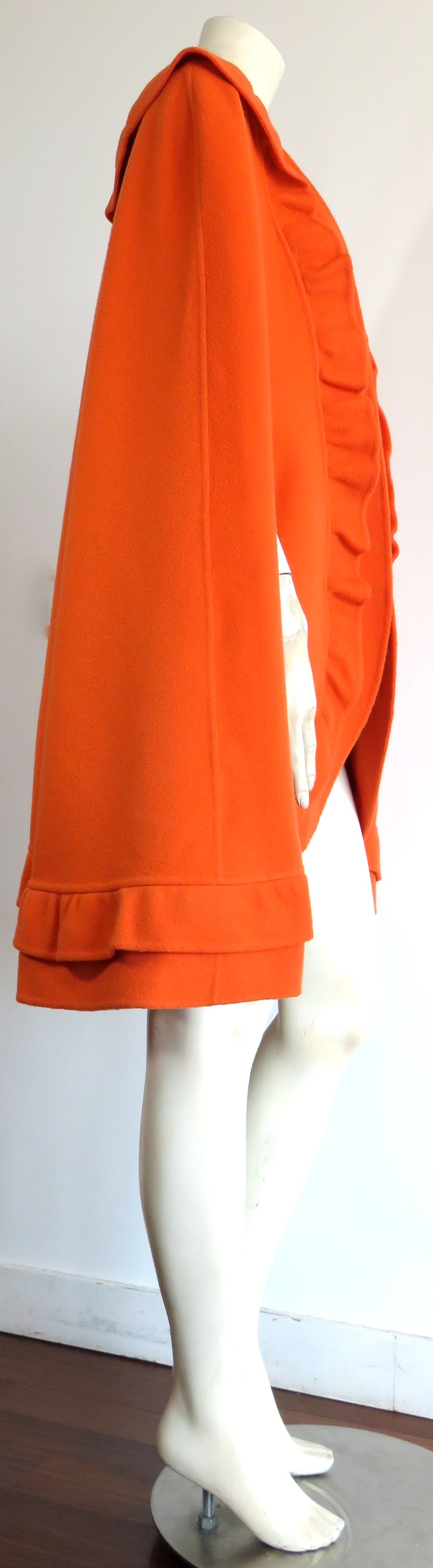 Women's 1980's MILA SCHON Tangerine wool cape