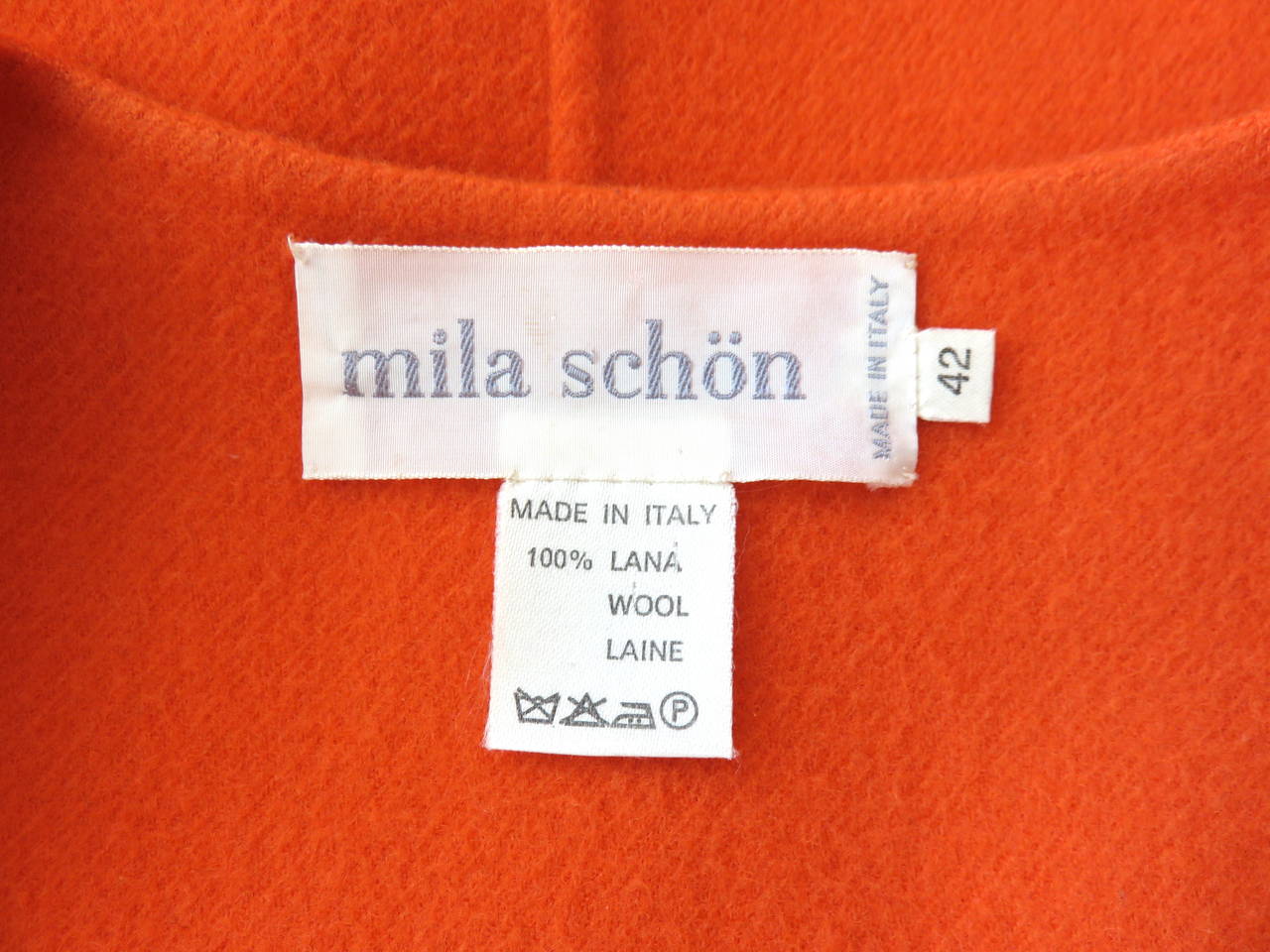 1980's MILA SCHON Tangerine wool cape 4