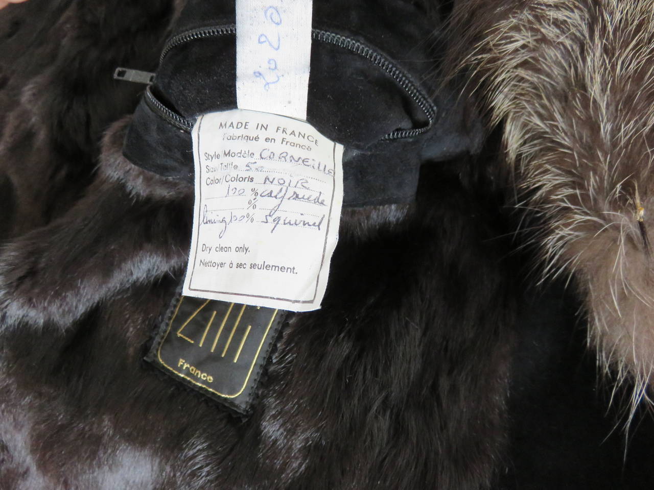 1980's ZILLI FRANCE Men's 'Corneille' calf suede fur lined coat For Sale 3