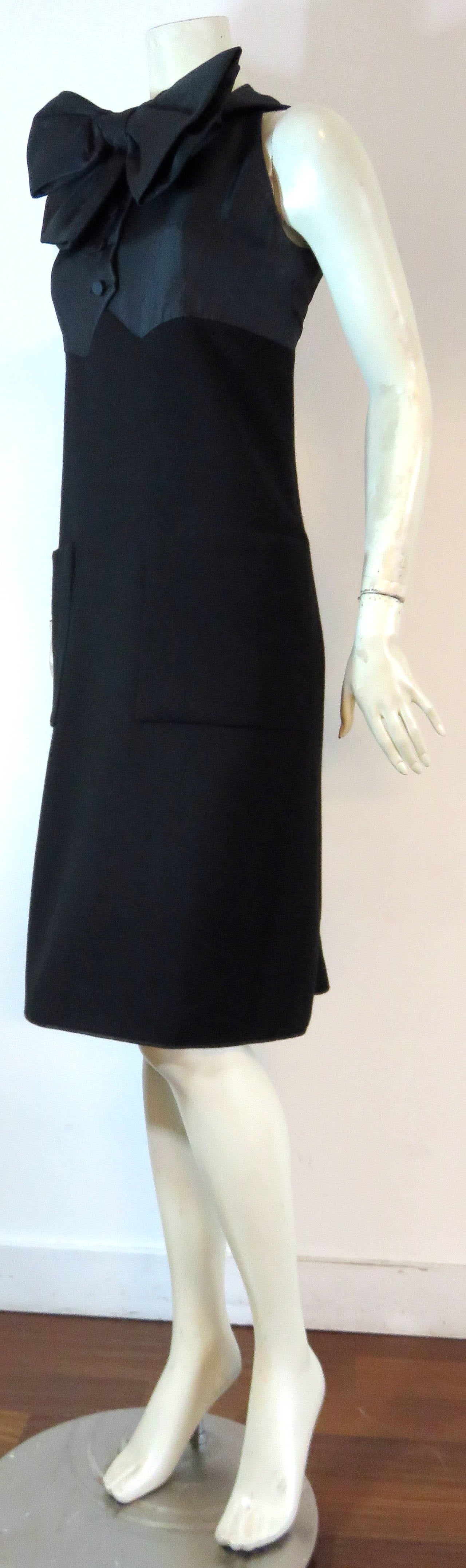 Women's 1960's GEOFFREY BEENE Black 'Pussycat' bow dress