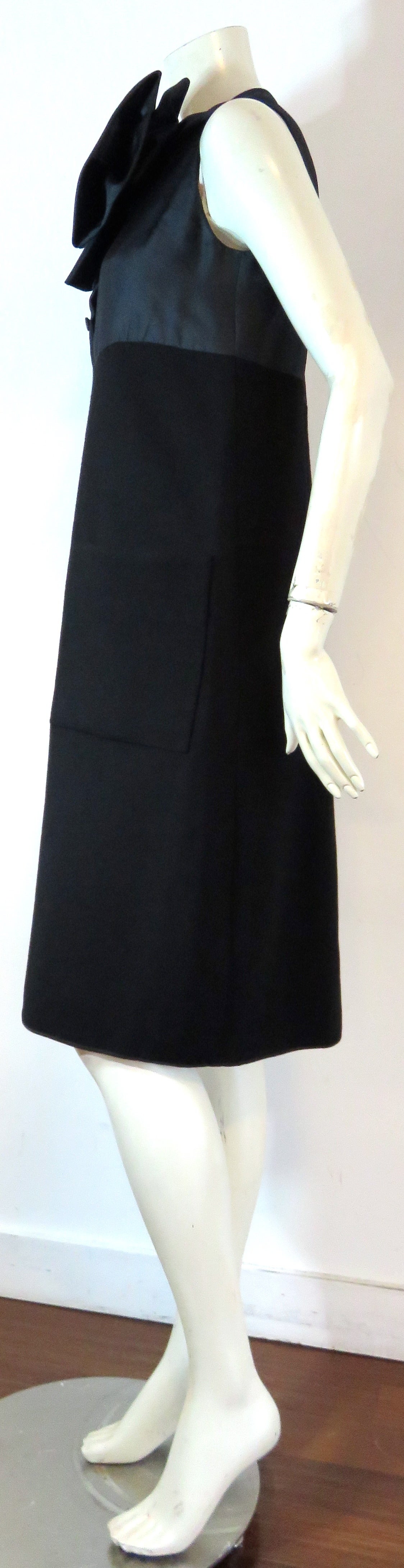 1960's GEOFFREY BEENE Black 'Pussycat' bow dress 2