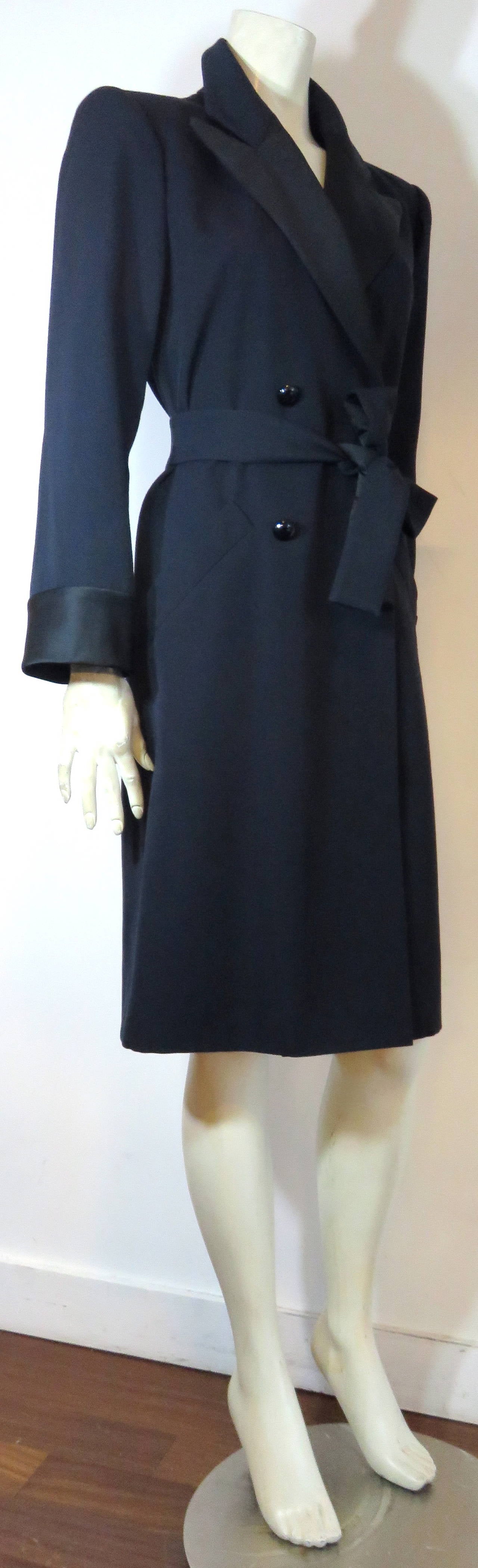 Women's 1980's YVES SAINT LAURENT Tuxedo coat dress For Sale
