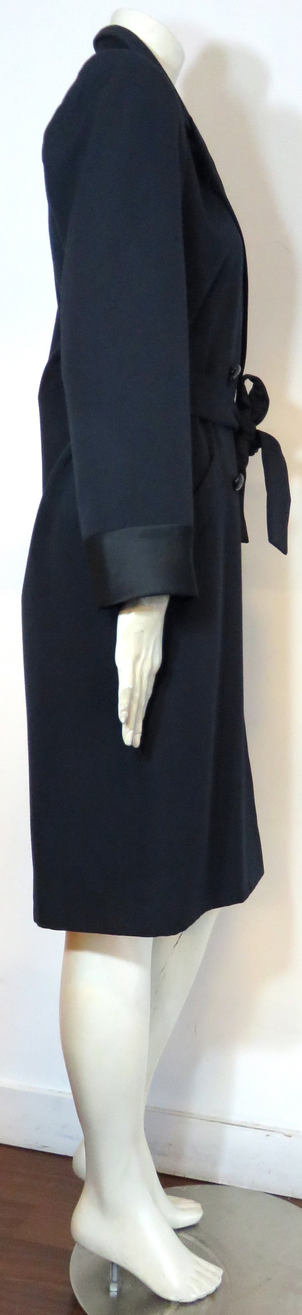 1980's YVES SAINT LAURENT Tuxedo coat dress For Sale 1