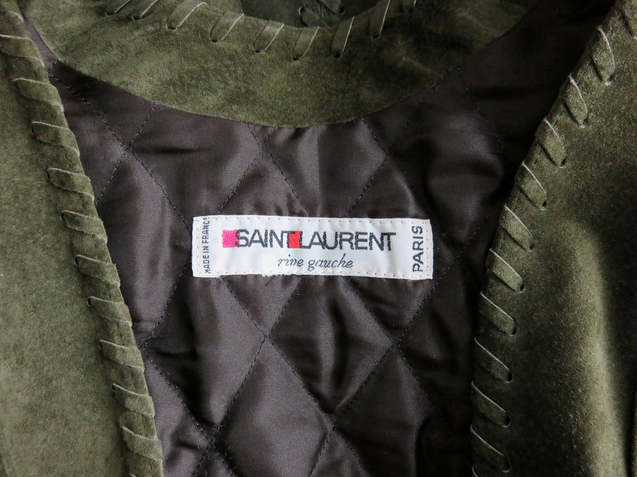 1970's YVES SAINT LAURENT Suede skin jacket & belt YSL For Sale 3