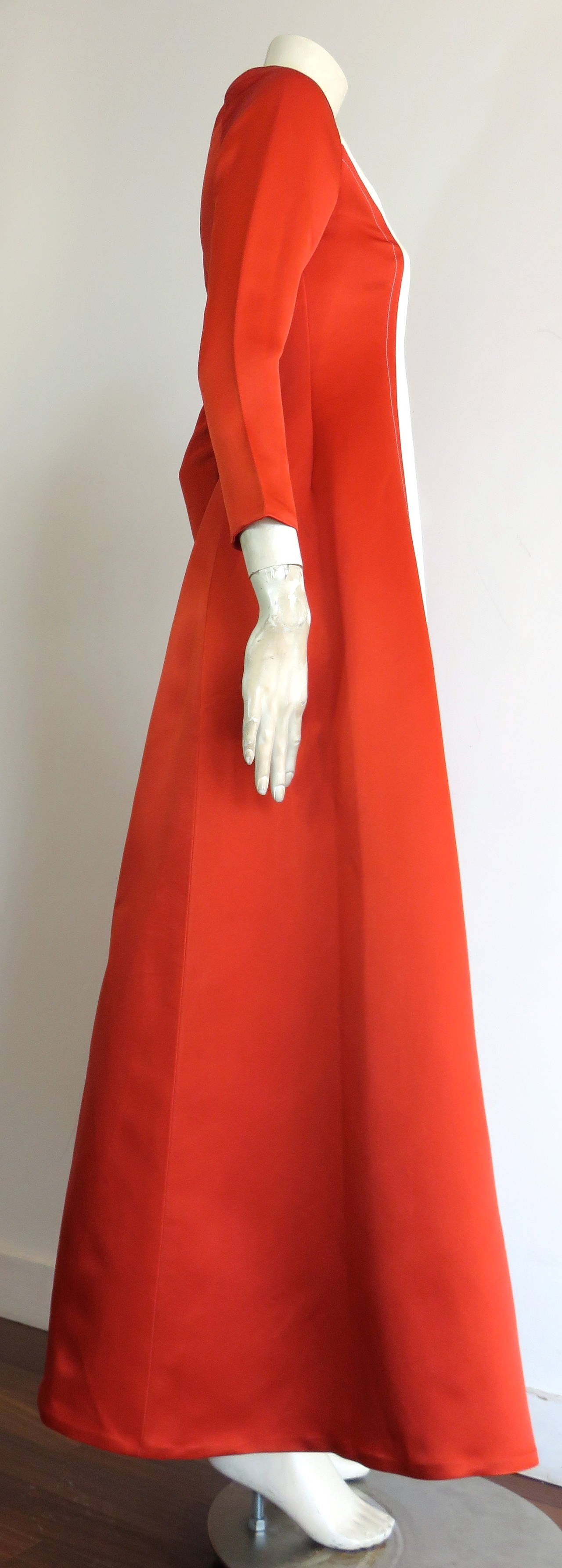1970's BILL BLASS Silk satin evening gown dress For Sale 2