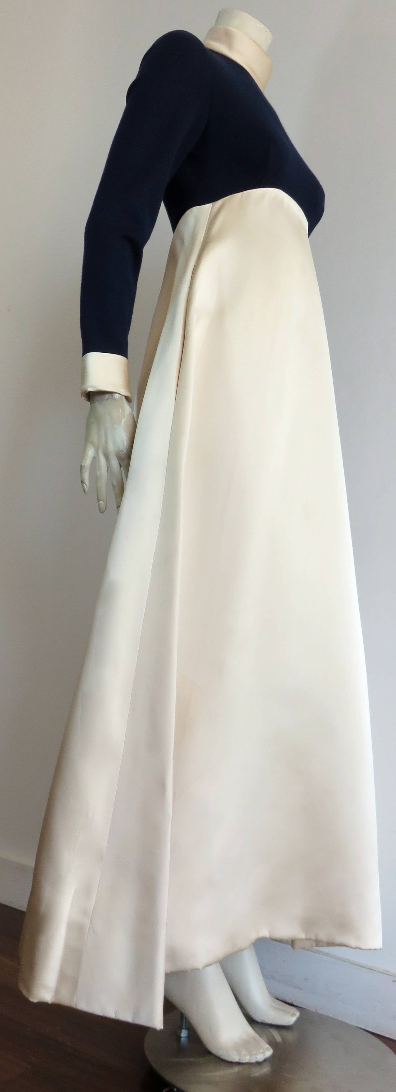 1960's GEOFFREY BEENE Satin & jersey evening gown dress For Sale 1