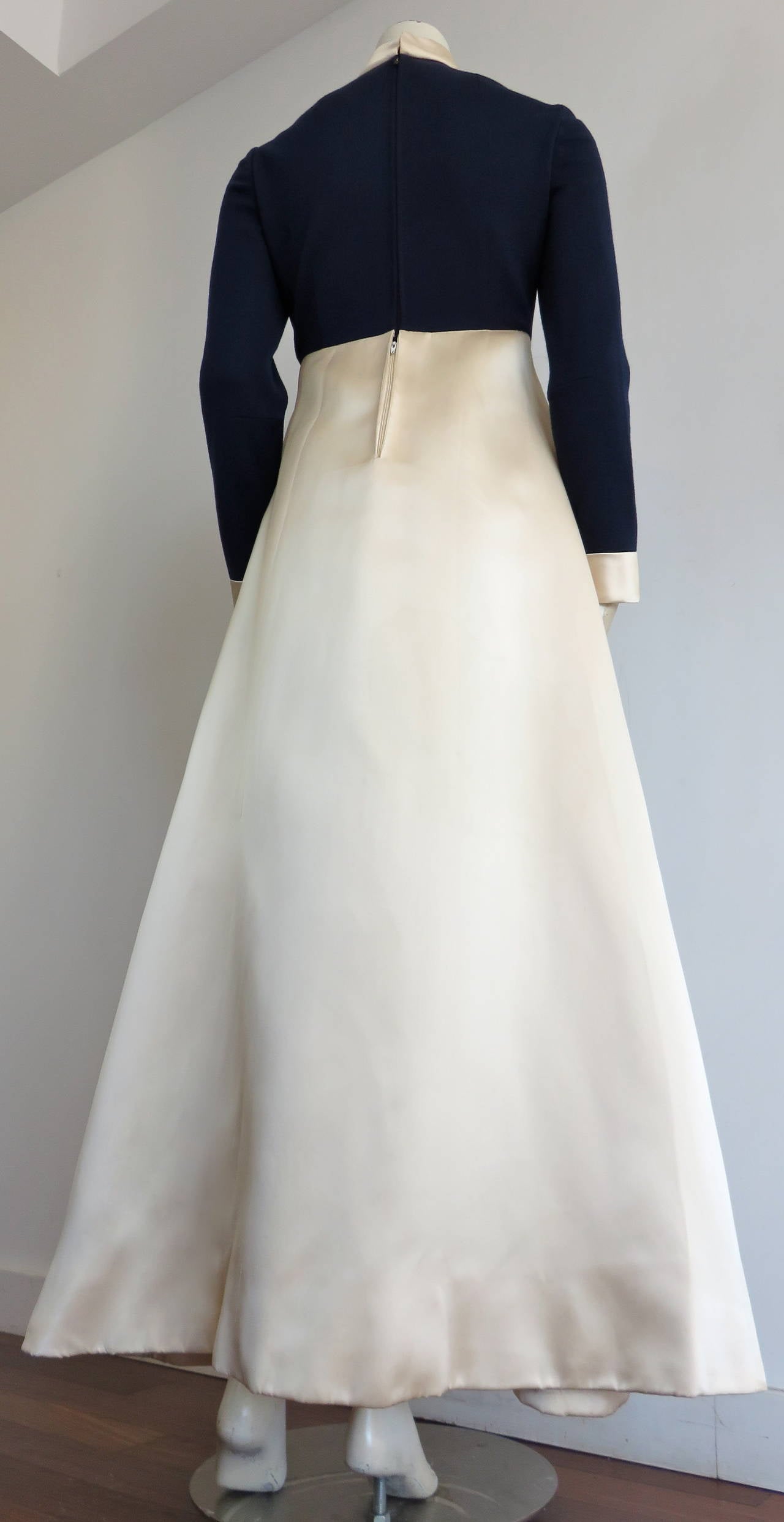 Women's 1960's GEOFFREY BEENE Satin & jersey evening gown dress For Sale