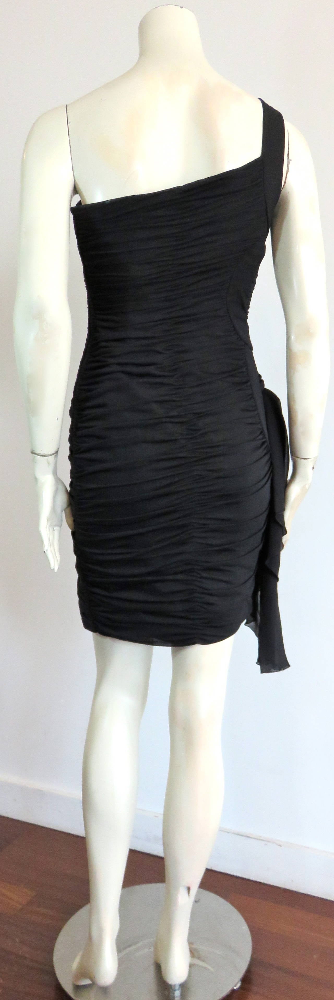 1980's LORIS AZZARO 'Three ring' ruché cocktail dress For Sale 4