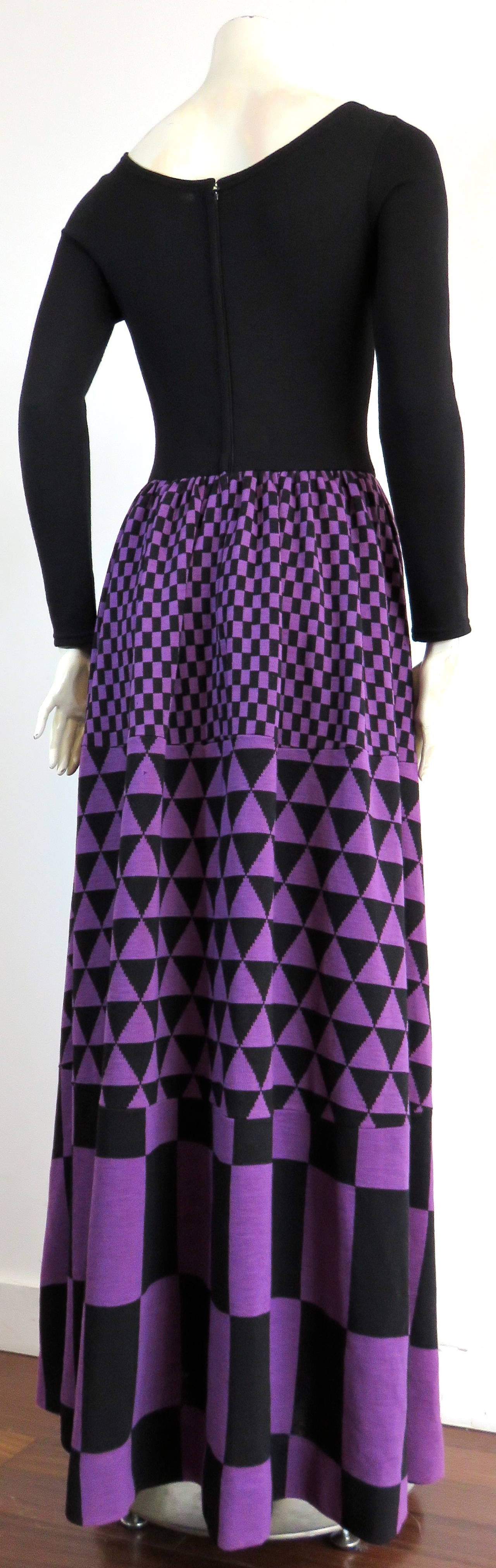 1970's RUDI GERNREICH Knit wool geometric panel dress 2