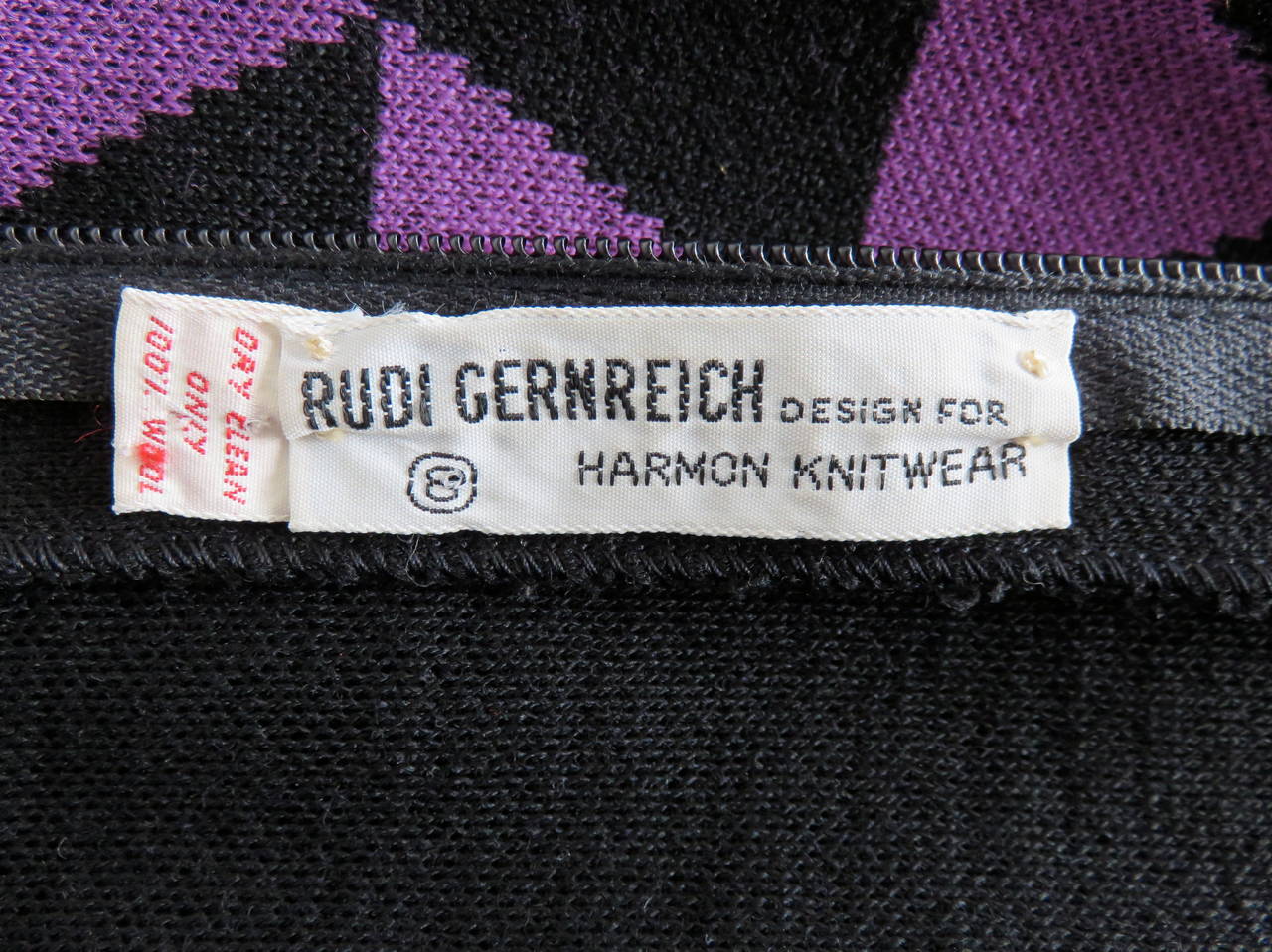 1970's RUDI GERNREICH Knit wool geometric panel dress 3