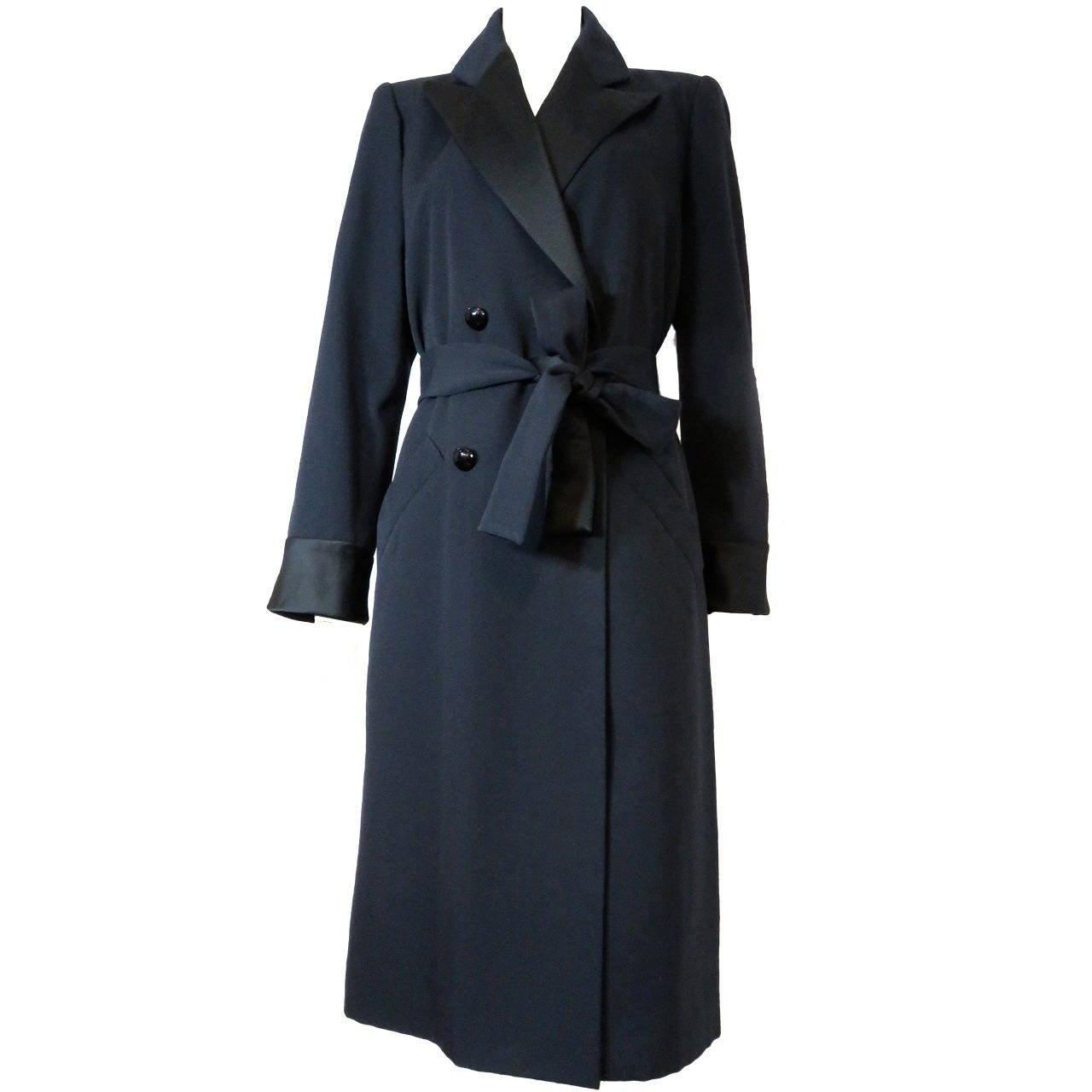 1980's YVES SAINT LAURENT Tuxedo coat dress For Sale