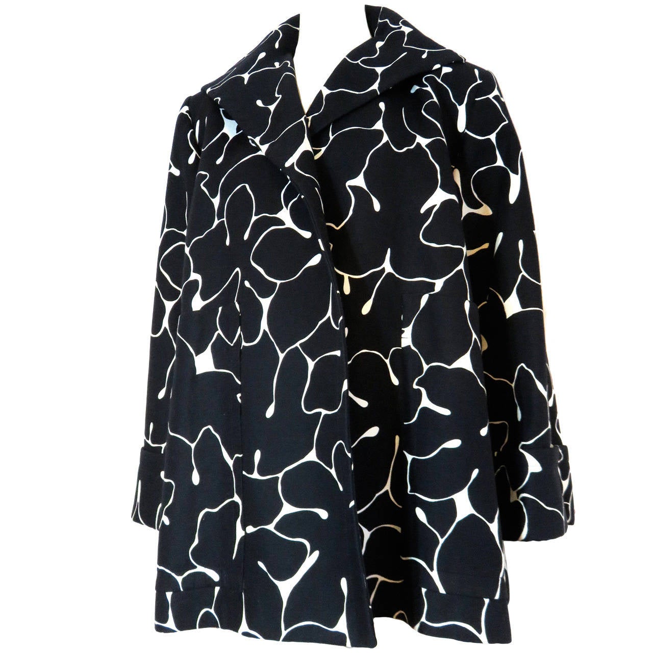 1970's YVES SAINT LAURENT Black & white stroller jacket YSL For Sale