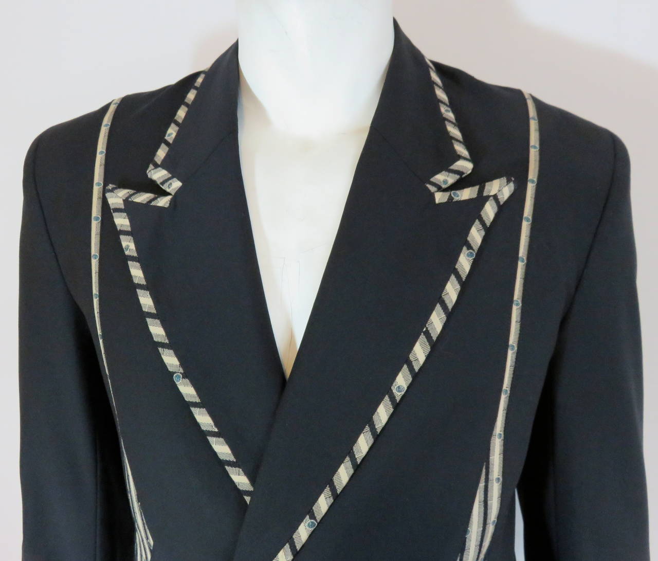 1980's MATSUDA JAPAN Men's 'Thunderbolt' seam blazer jacket In Excellent Condition In Newport Beach, CA