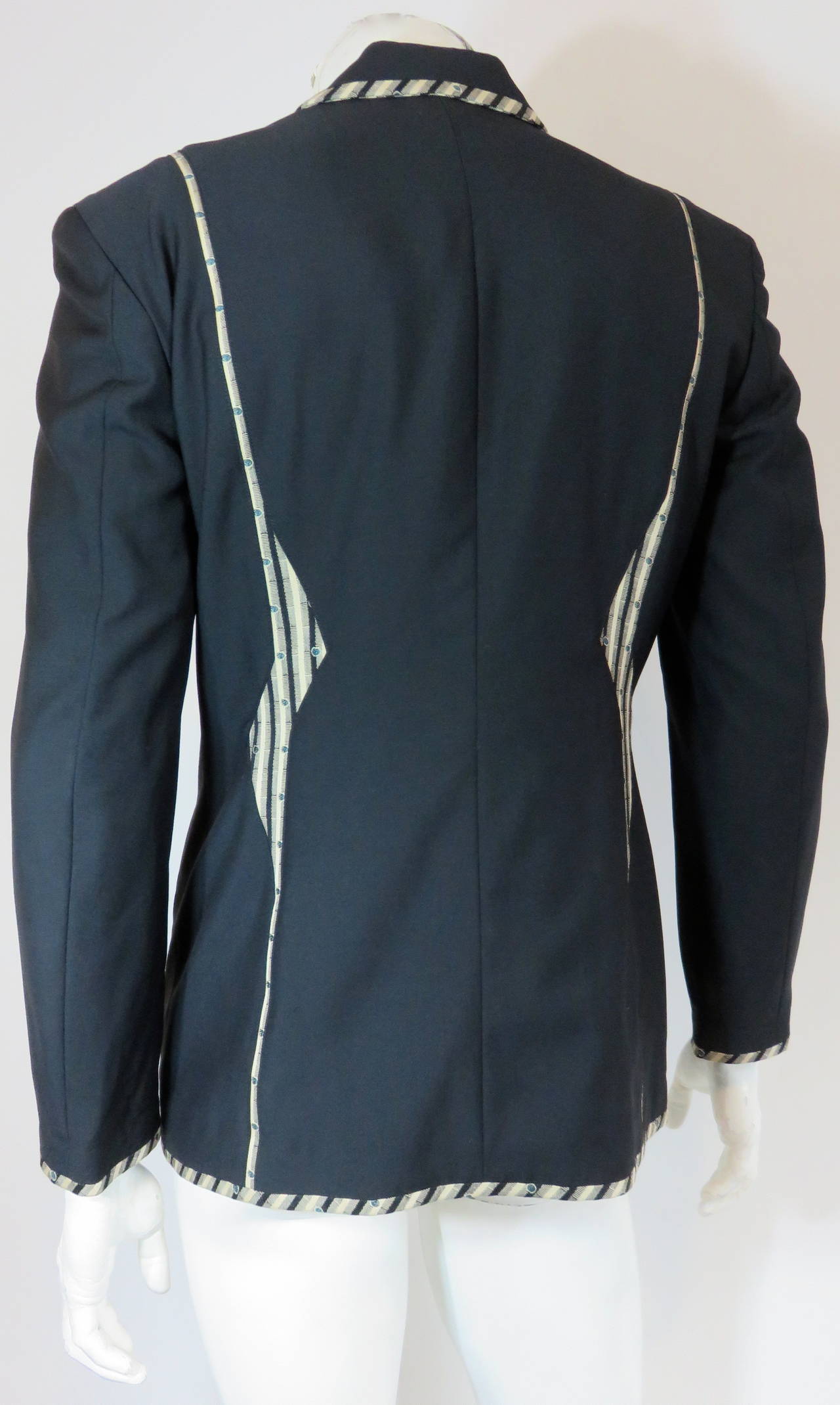 1980's MATSUDA JAPAN Men's 'Thunderbolt' seam blazer jacket 4