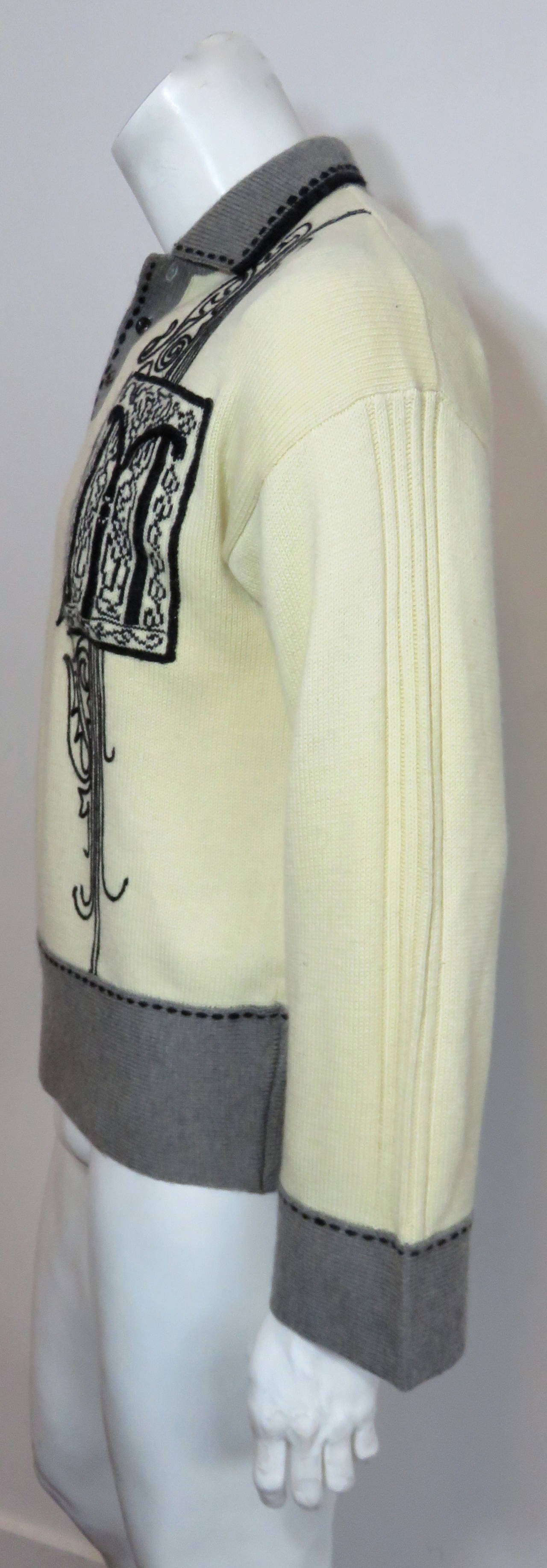 1980's MATSUDA JAPAN Men's M. Nicole 'Letterman' sweater In Excellent Condition For Sale In Newport Beach, CA