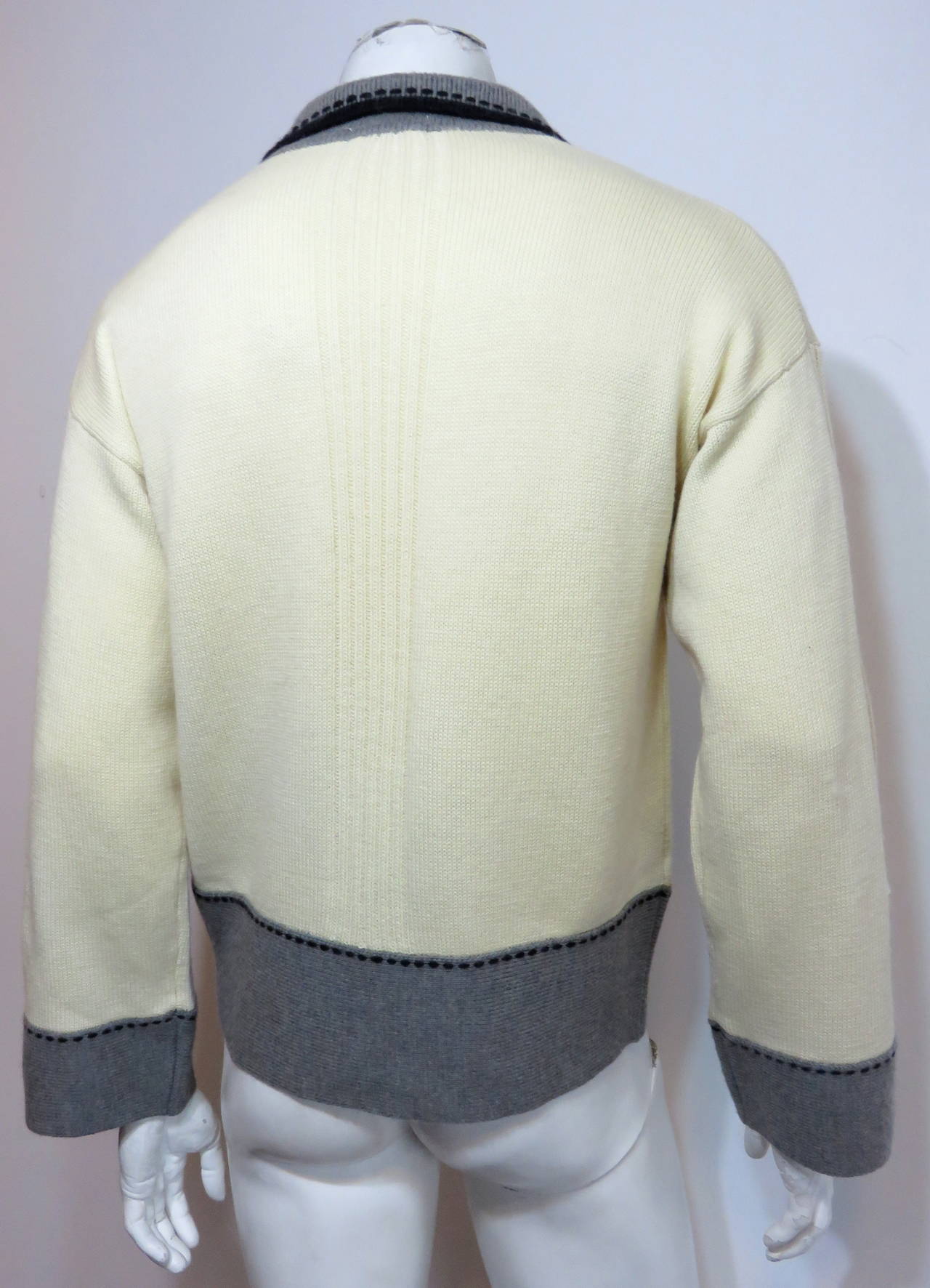 1980's MATSUDA JAPAN Men's M. Nicole 'Letterman' sweater For Sale 2