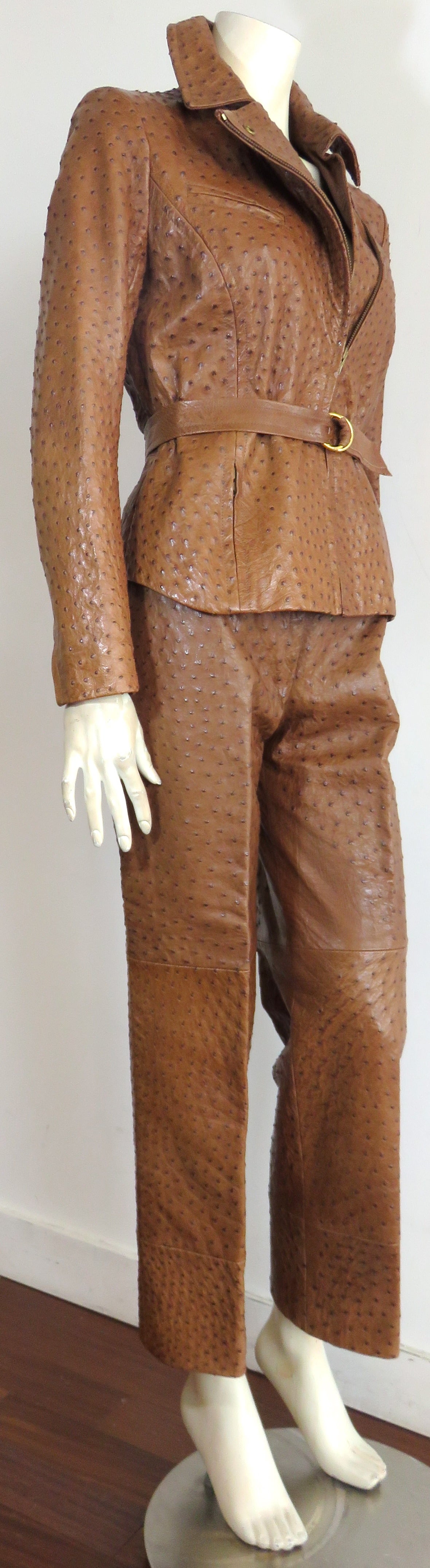 ostrich leather pants