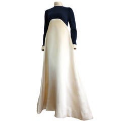 1960's GEOFFREY BEENE Satin & jersey evening gown dress