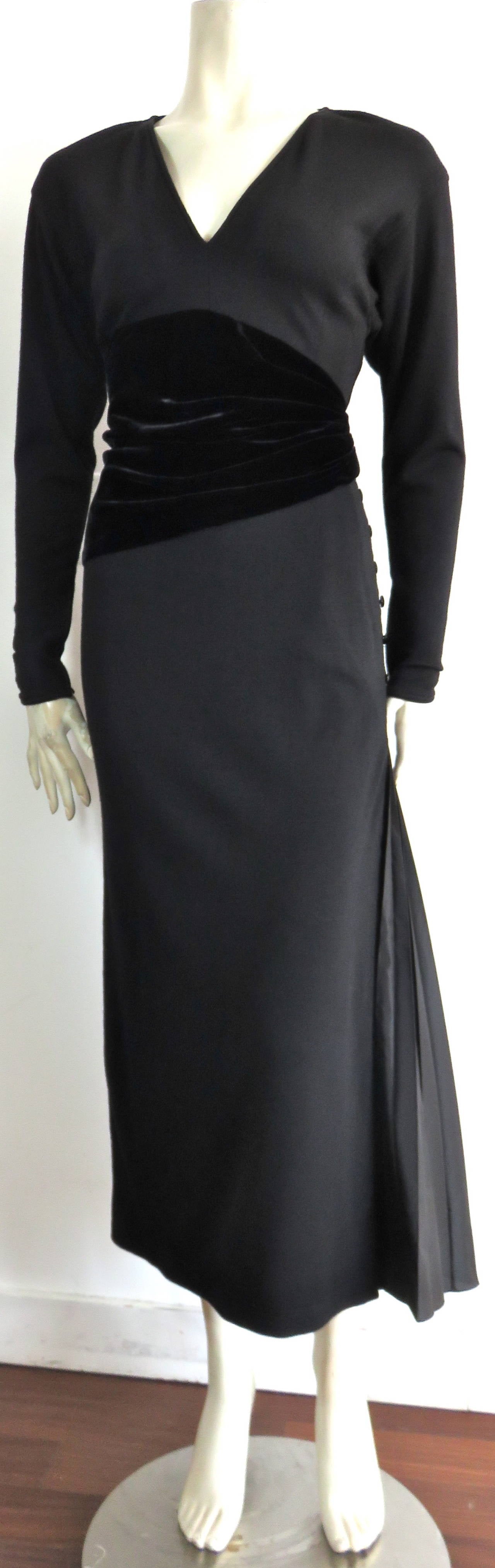 1980's EMANUEL UNGARO Black evening dress For Sale 2