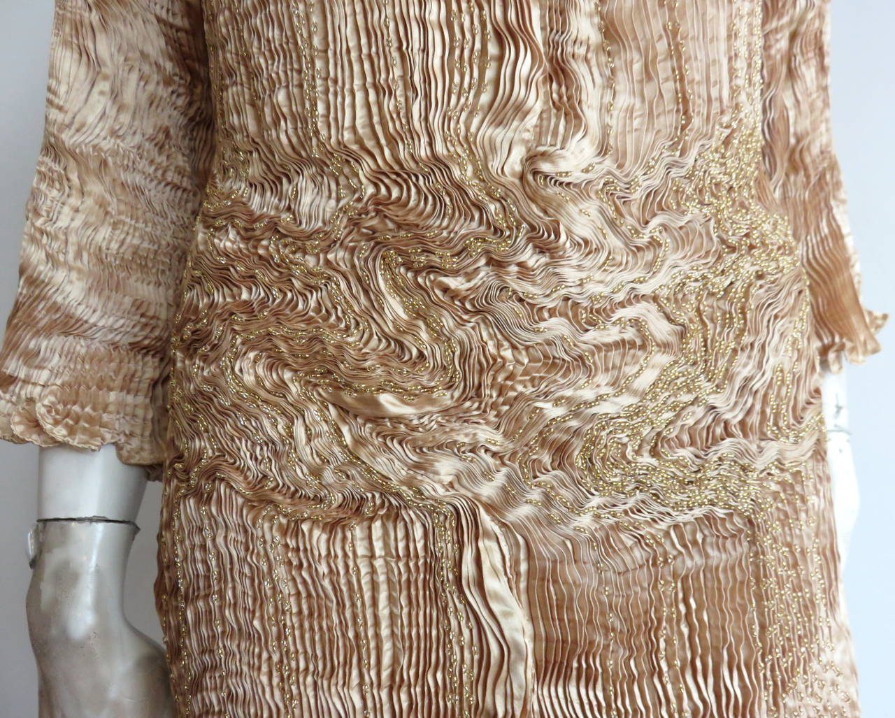 1980's PATRICIA LESTER Fortuny-pleated Delphos gown For Sale 1