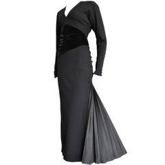 Vintage 1980's EMANUEL UNGARO Black evening dress