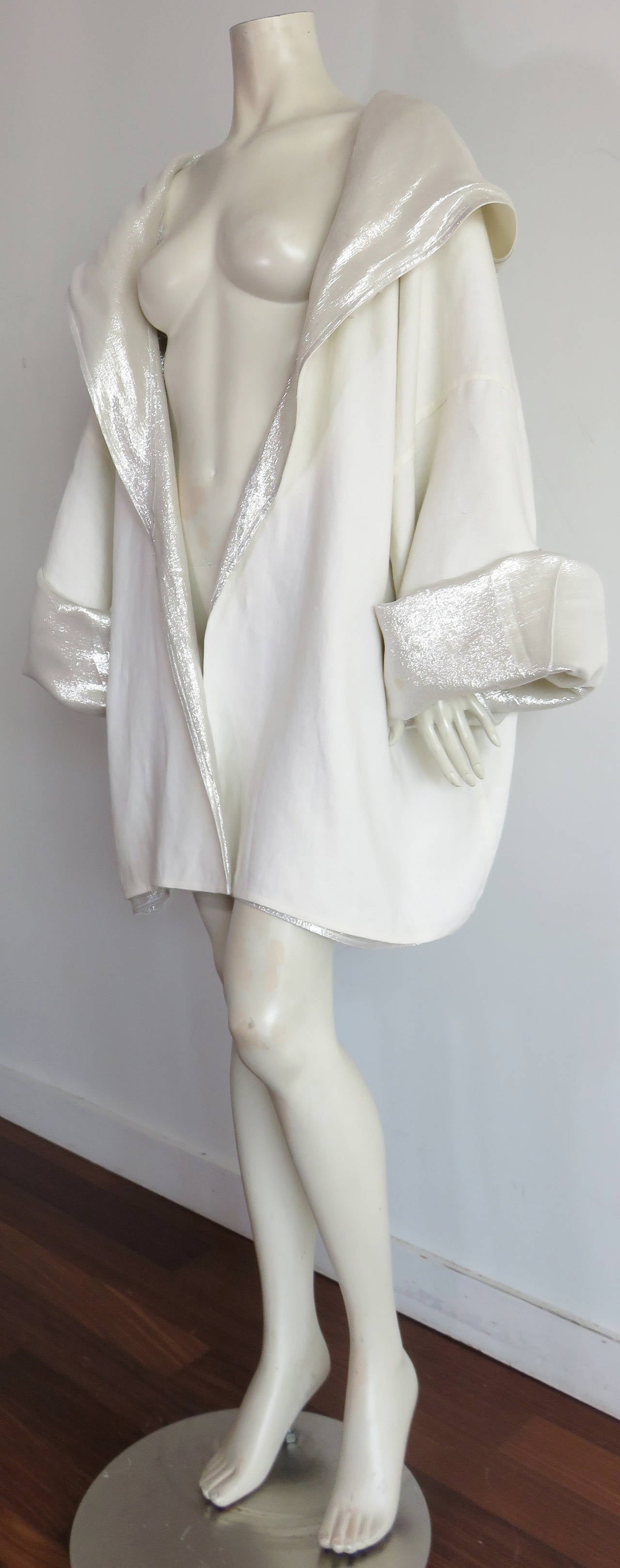 1980's ZORAN White/Silver hooded reversible jacket 1