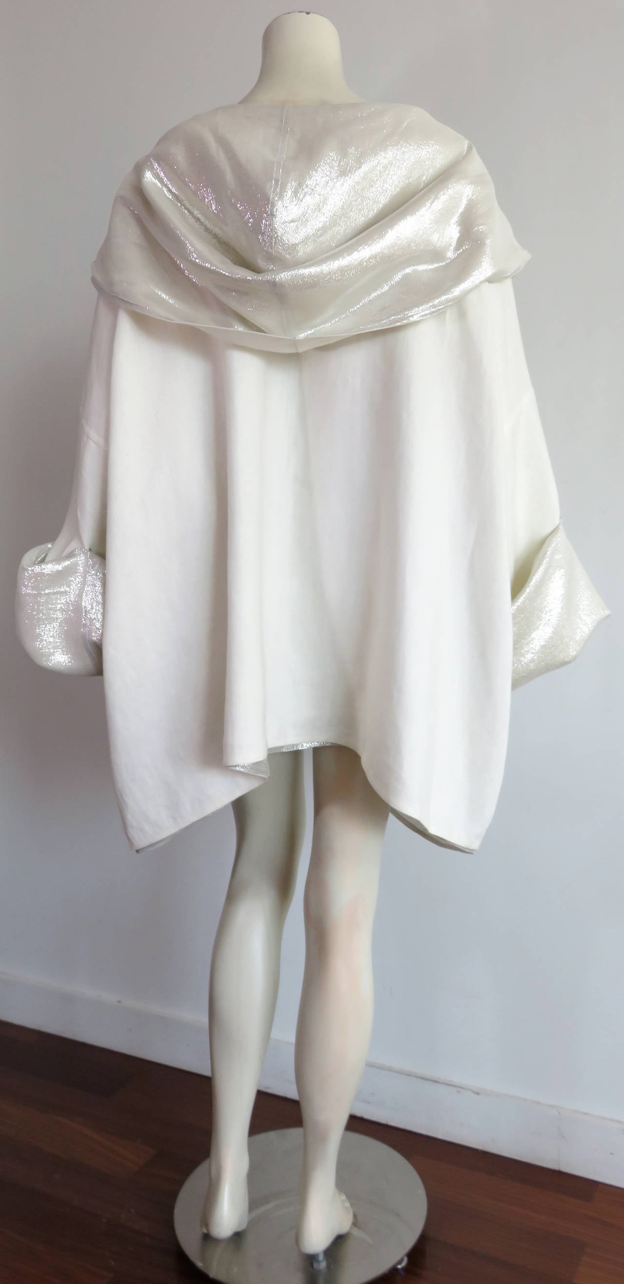 1980's ZORAN White/Silver hooded reversible jacket 4