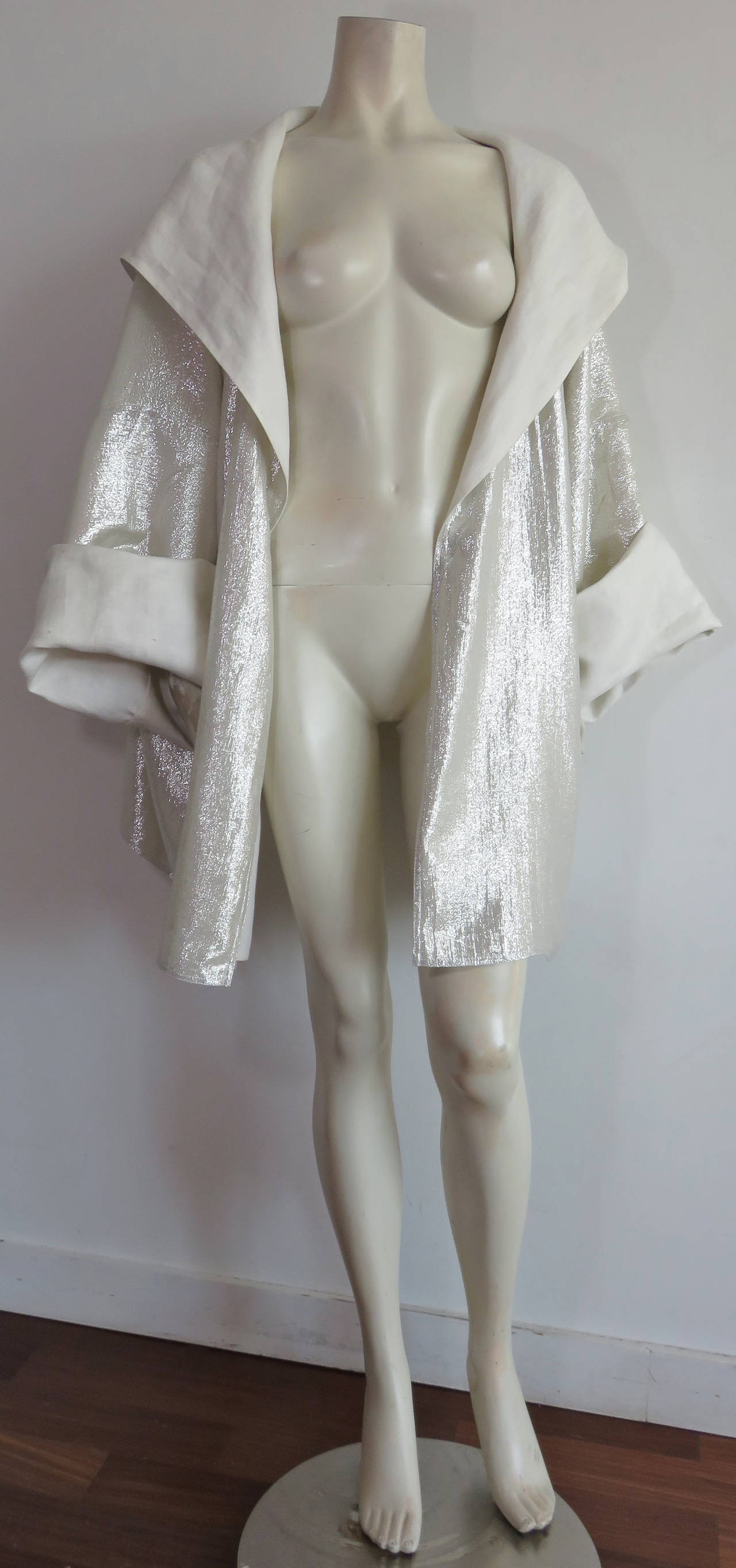 1980's ZORAN White/Silver hooded reversible jacket 5