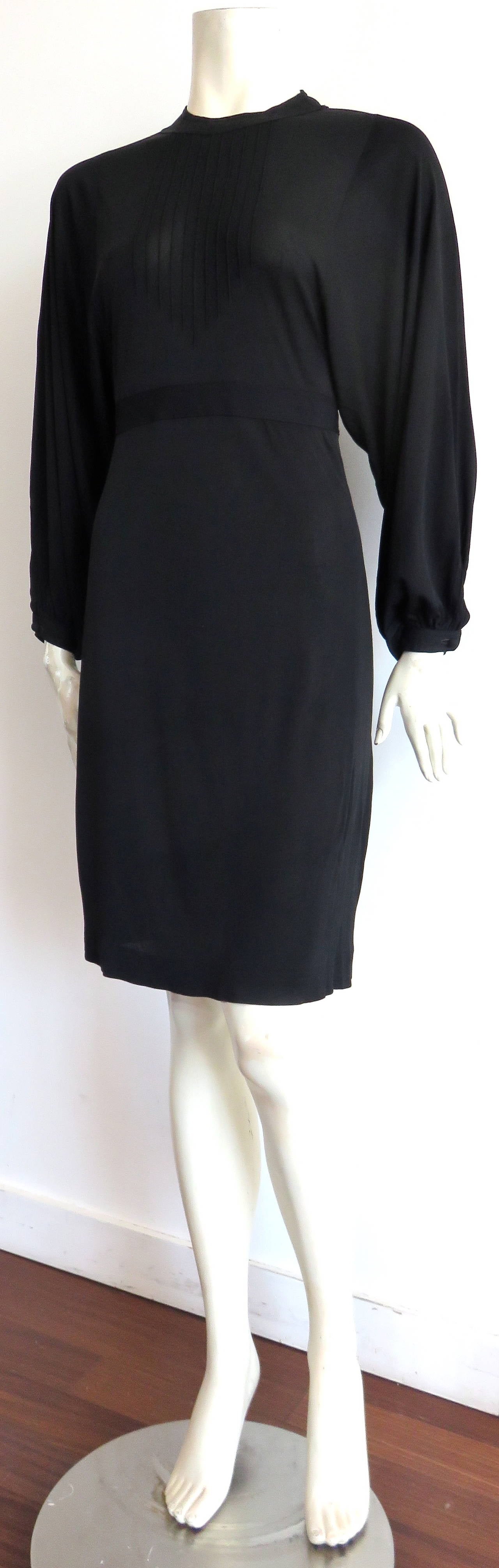Women's 1970's JEAN MUIR Pin-tucked LBD dress For Sale