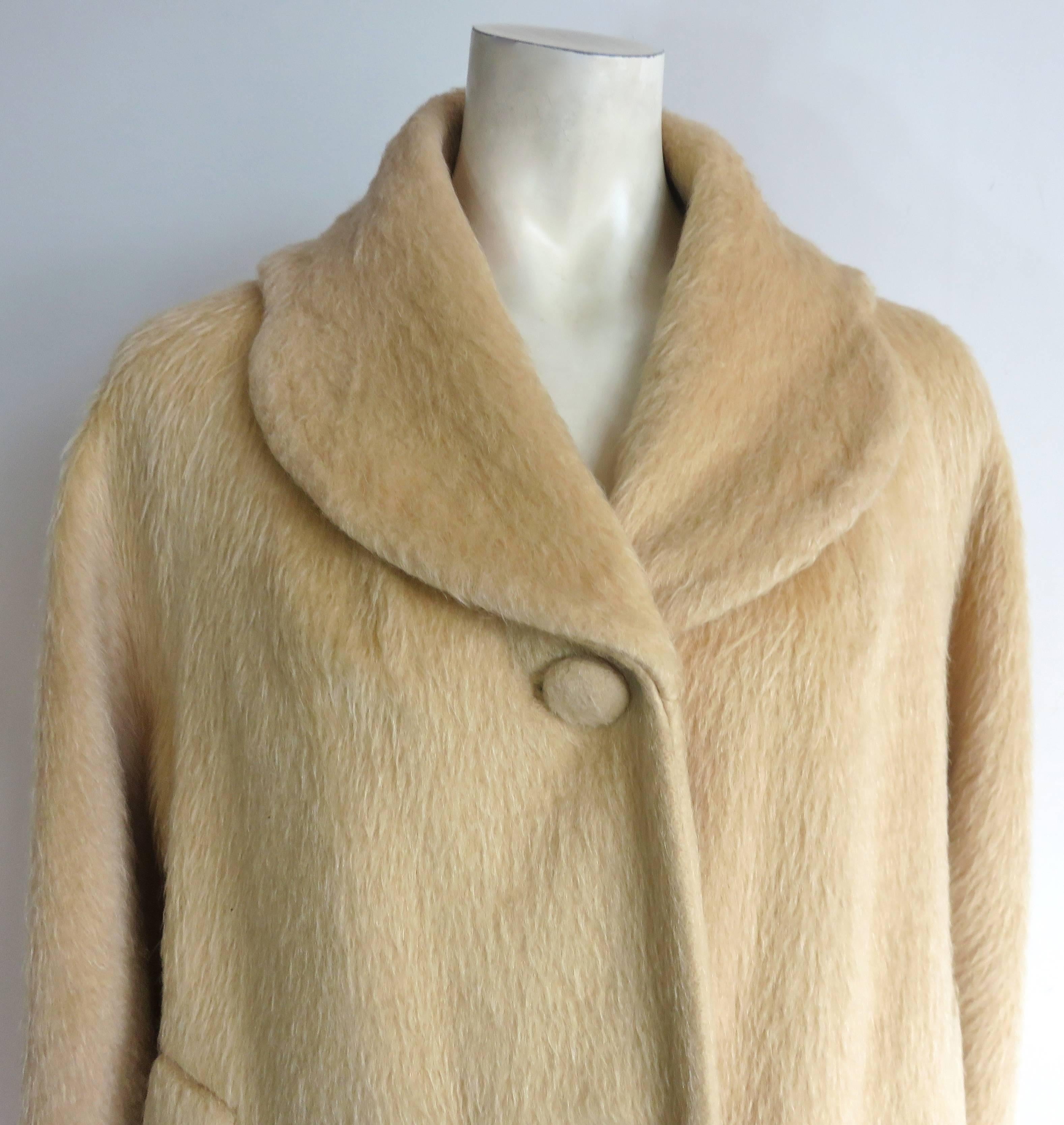 Beige 1960's LILLI ANN Mohair wool coat