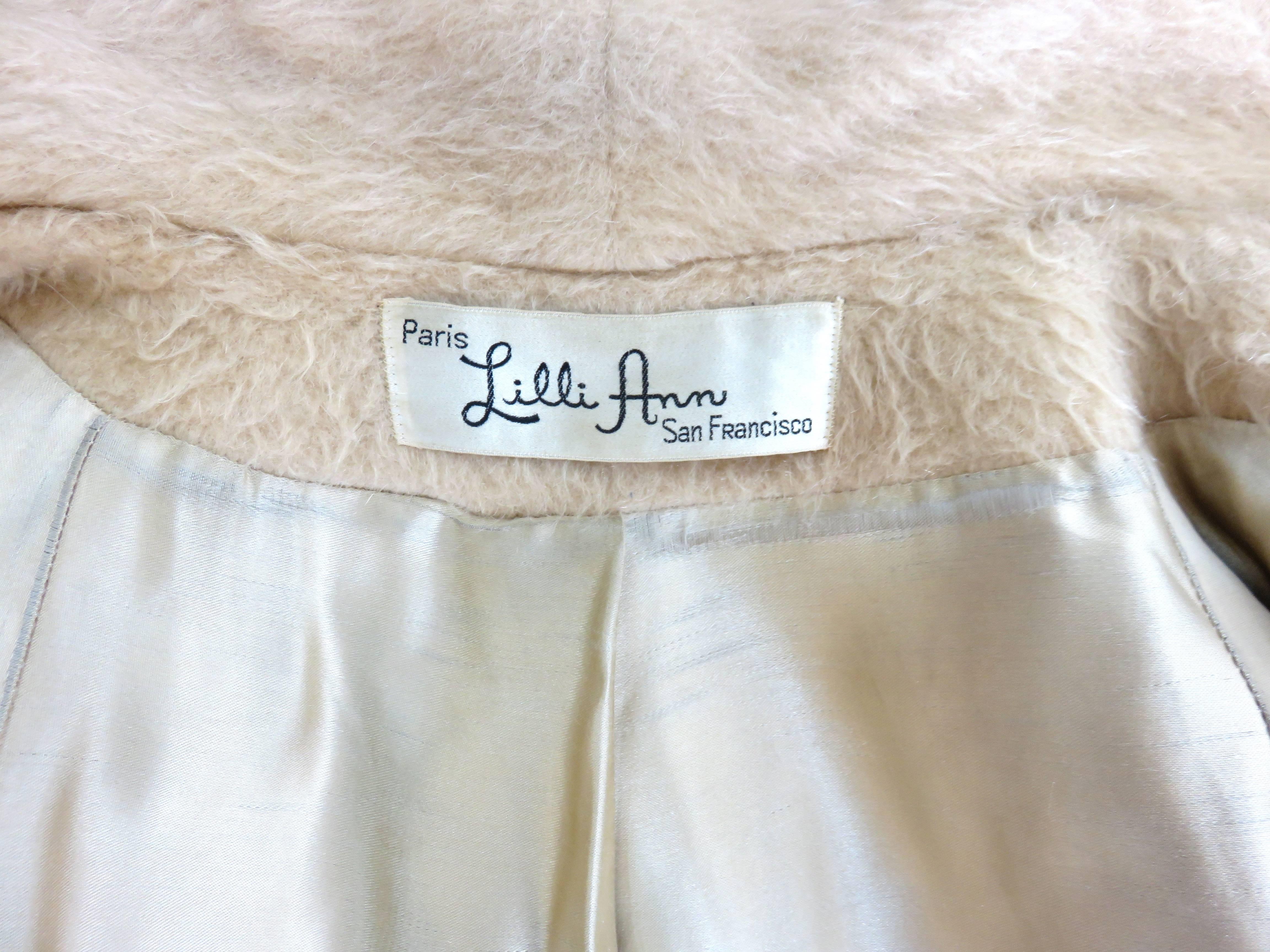 1960's LILLI ANN Mohair wool coat 3