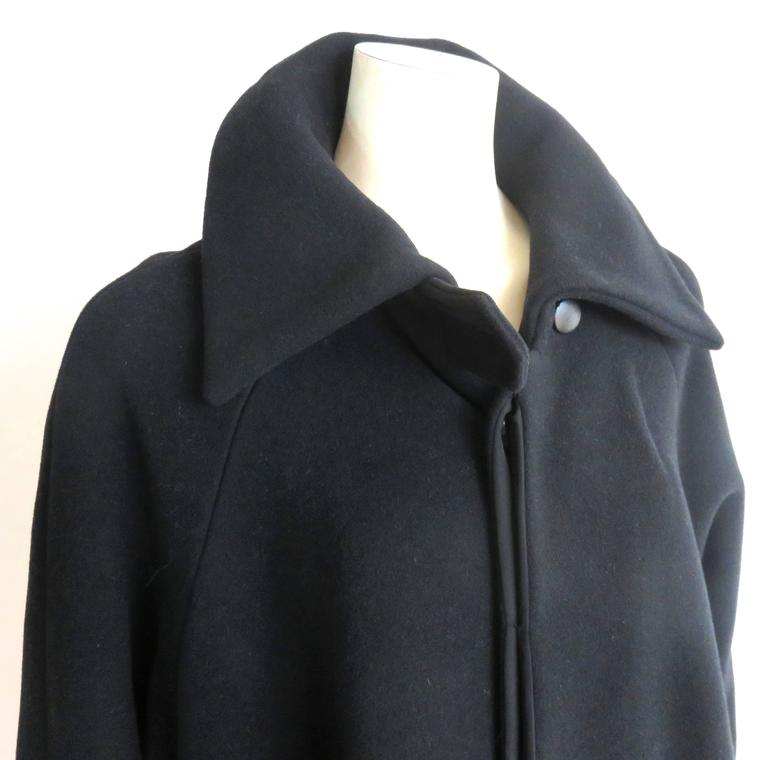 1990's YOHJI YAMAMOTO Black wool flap detail coat at 1stDibs
