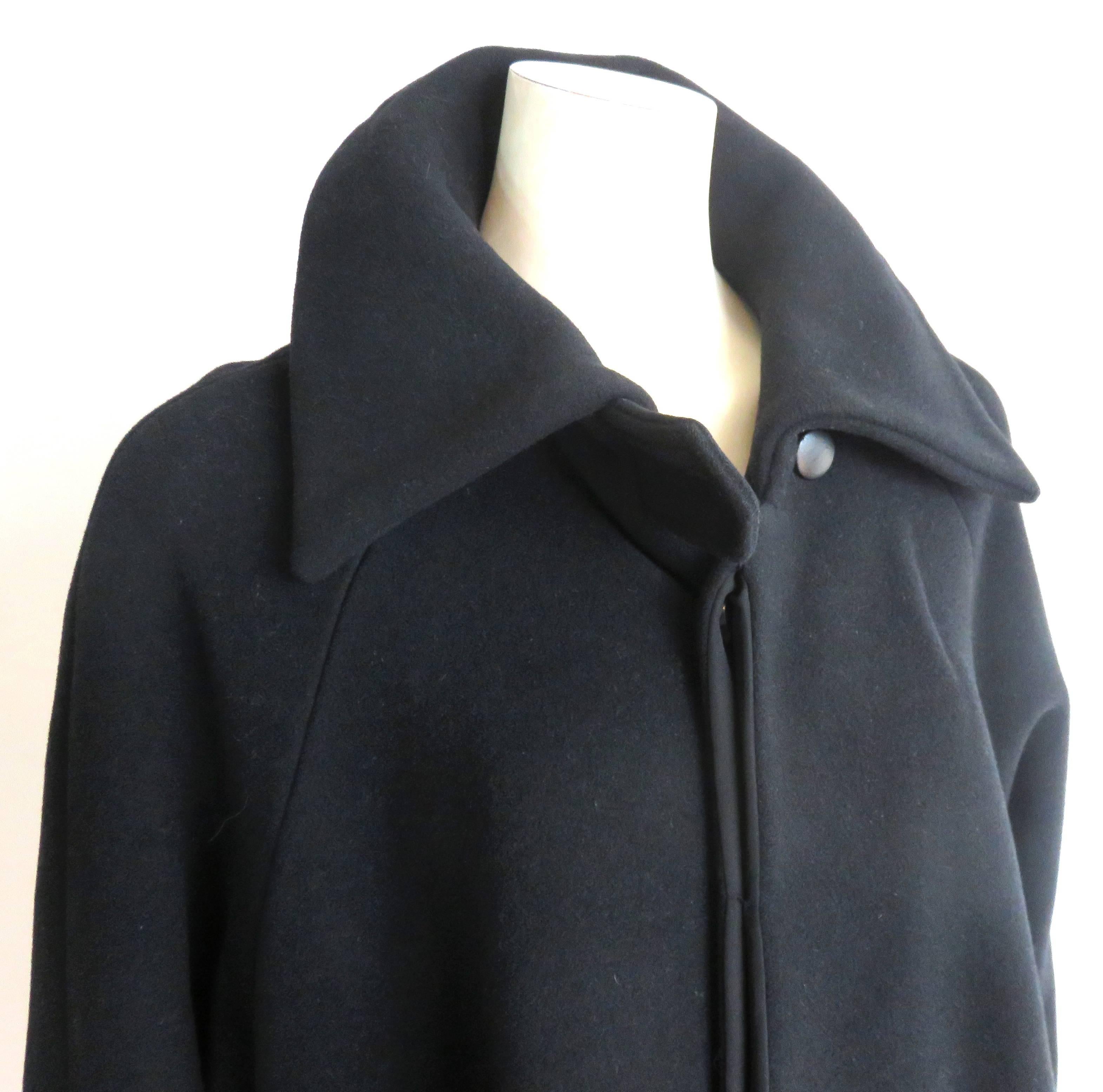 1990's YOHJI YAMAMOTO Black wool flap detail coat 3