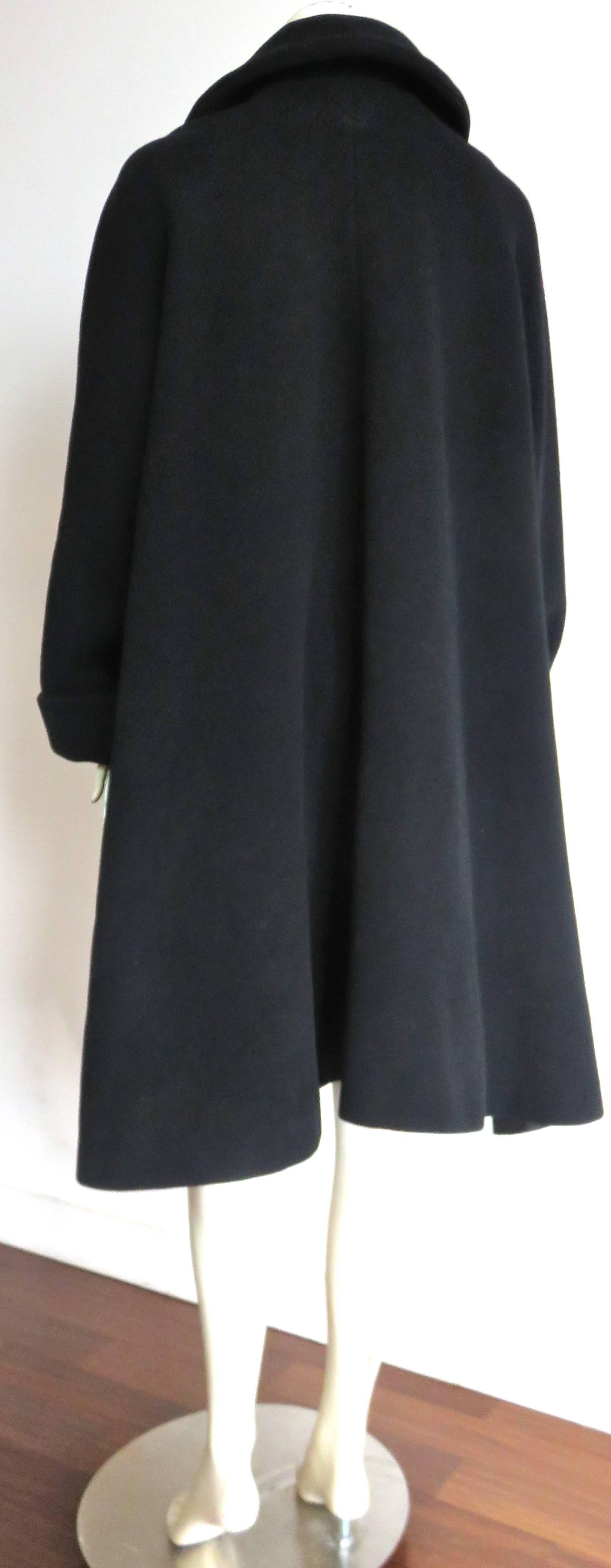 1990's YOHJI YAMAMOTO Black wool flap detail coat 2