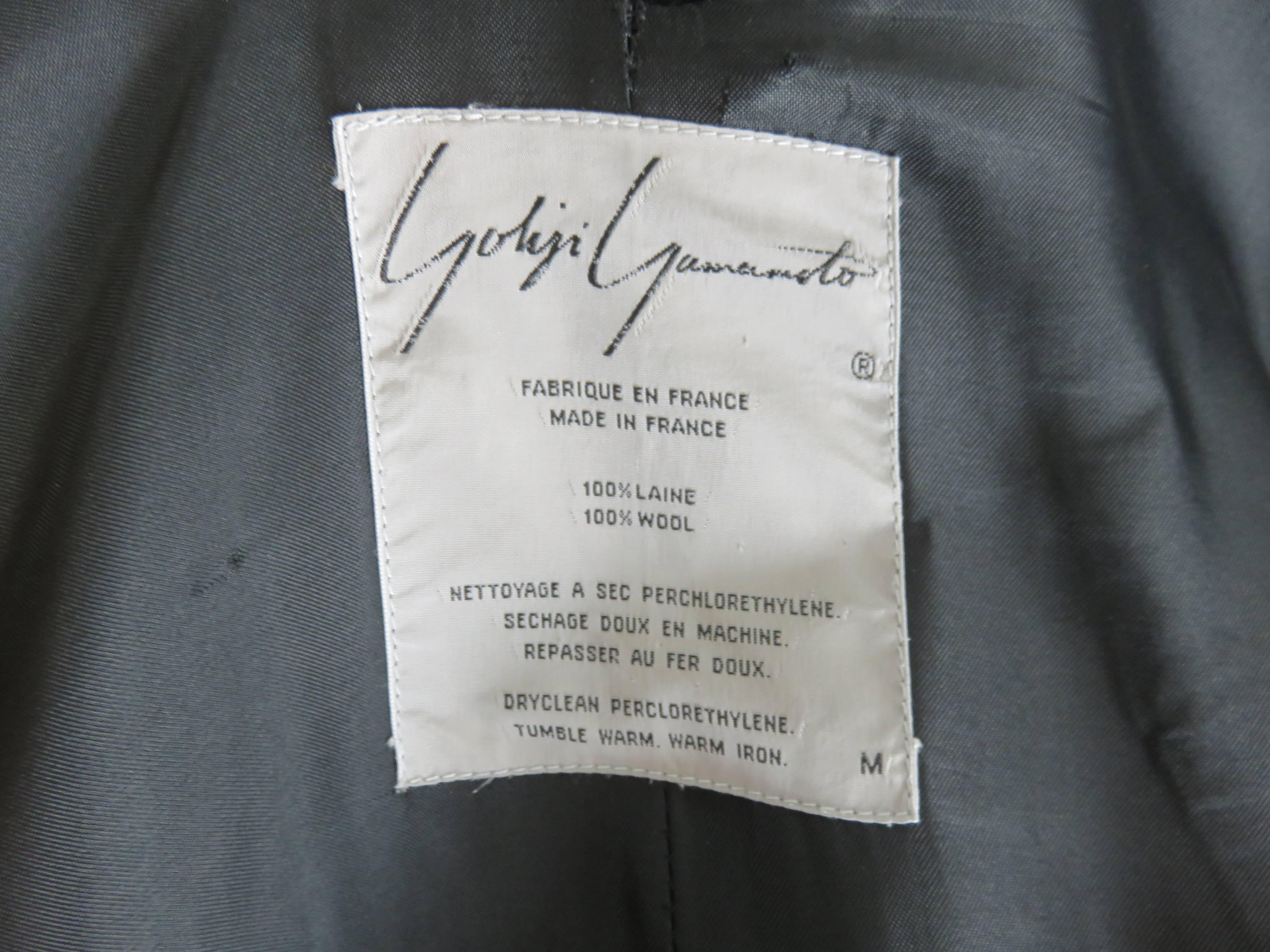 1990's YOHJI YAMAMOTO Black wool flap detail coat 4