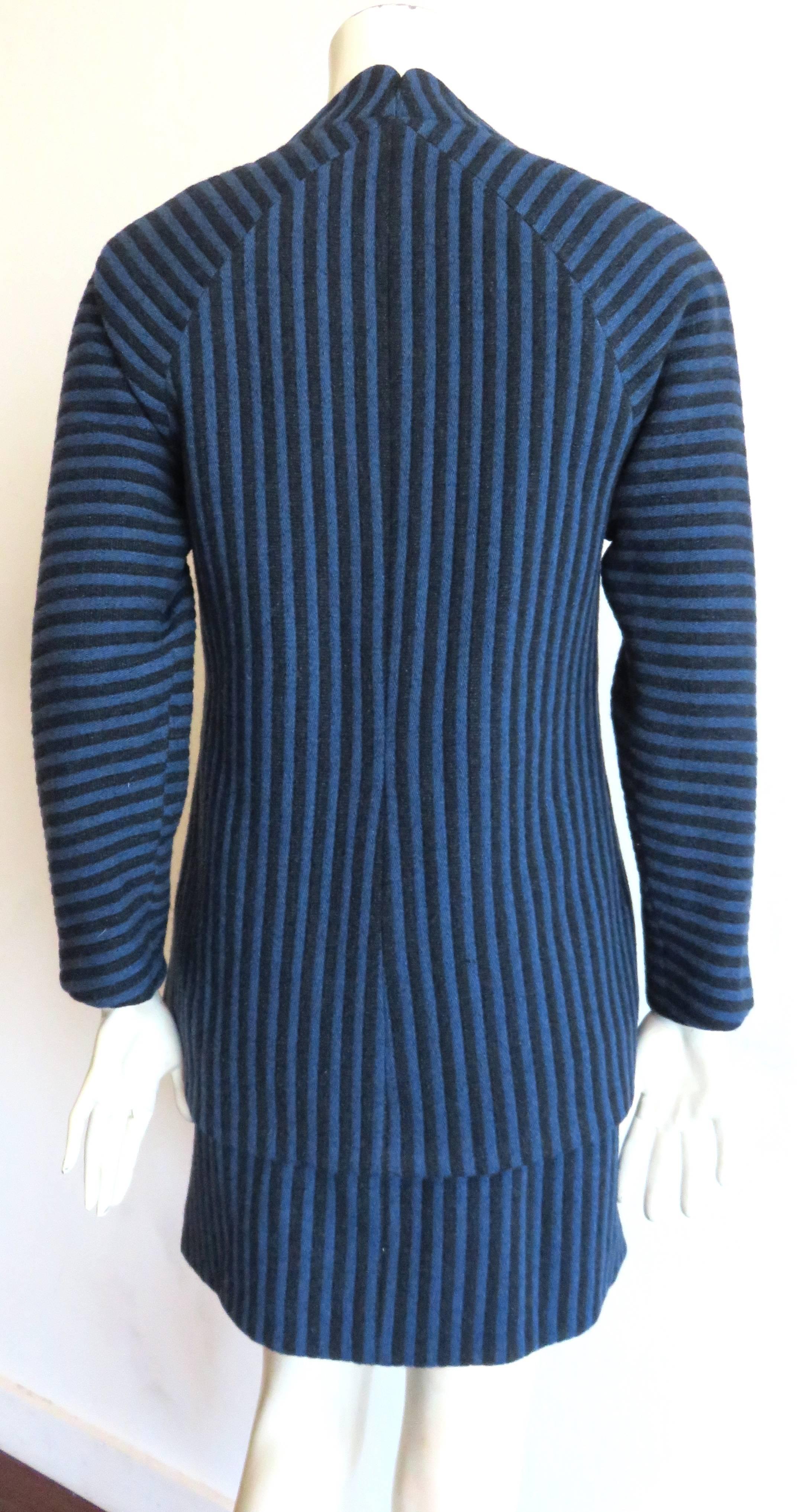 1995 GEOFFREY BEENE Striped wool skirt suit For Sale 2