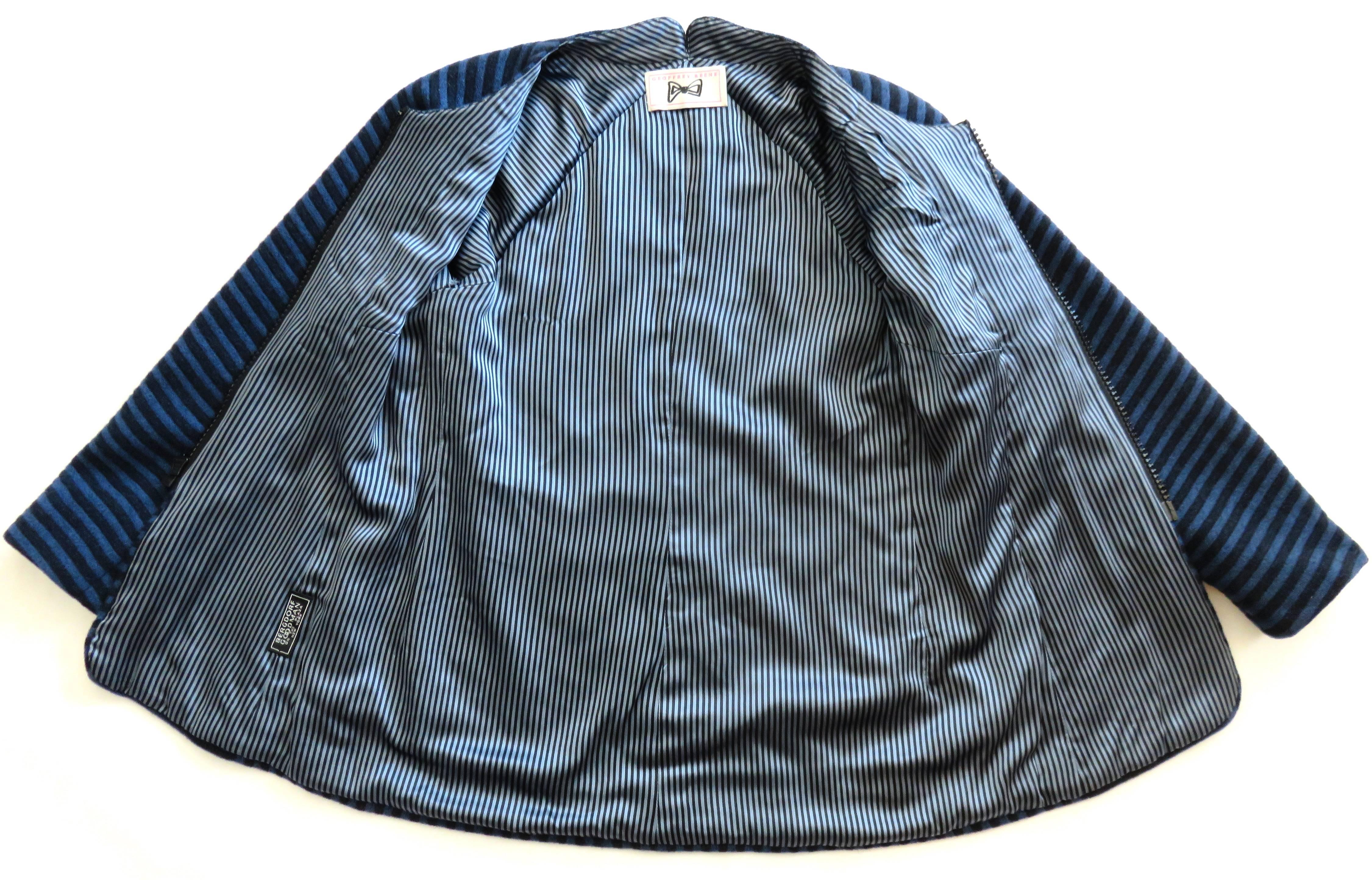 1995 GEOFFREY BEENE Striped wool skirt suit For Sale 4