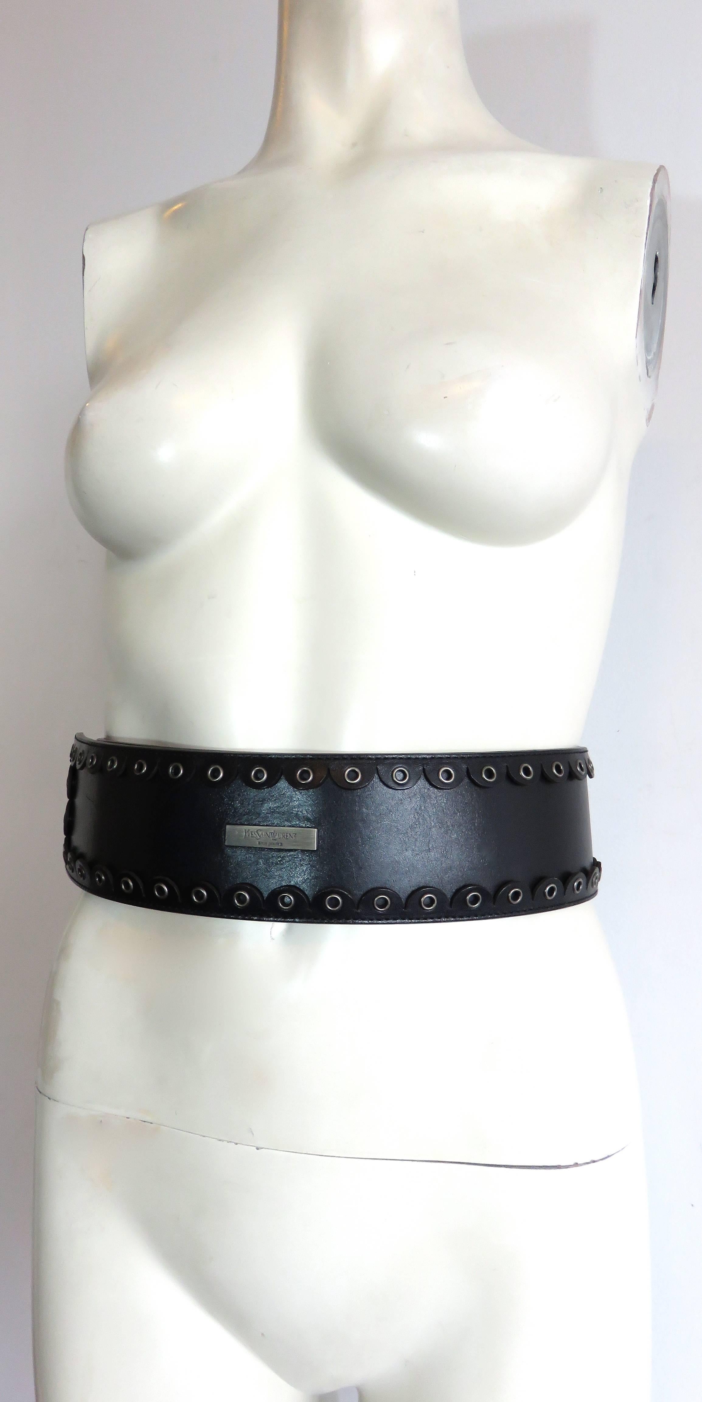Women's 2001 YVES SAINT LAURENT by Tom Ford Wide leather runway belt YSL