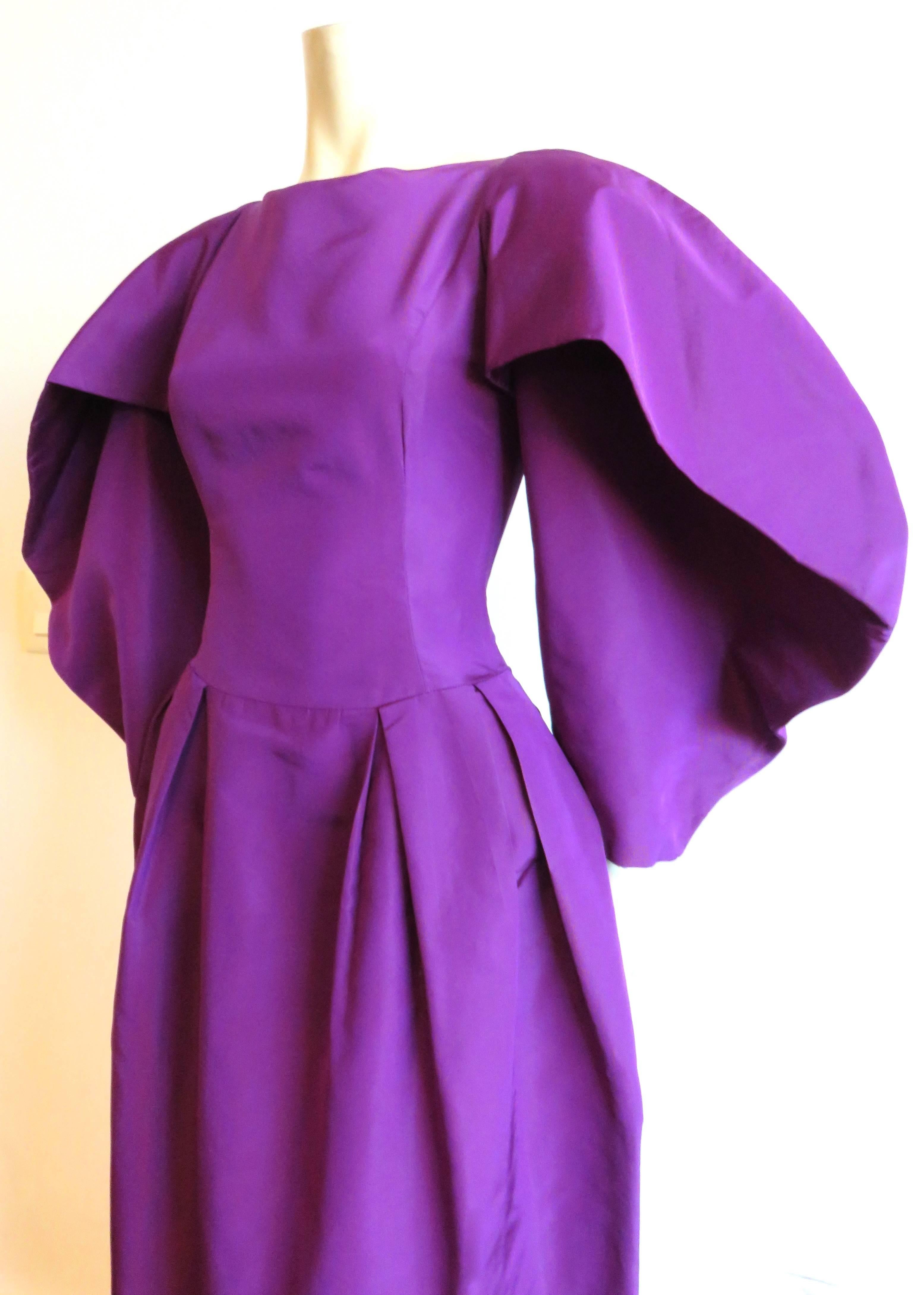 Purple 1980's CHLOE by Karl Lagerfeld Silk evening dress