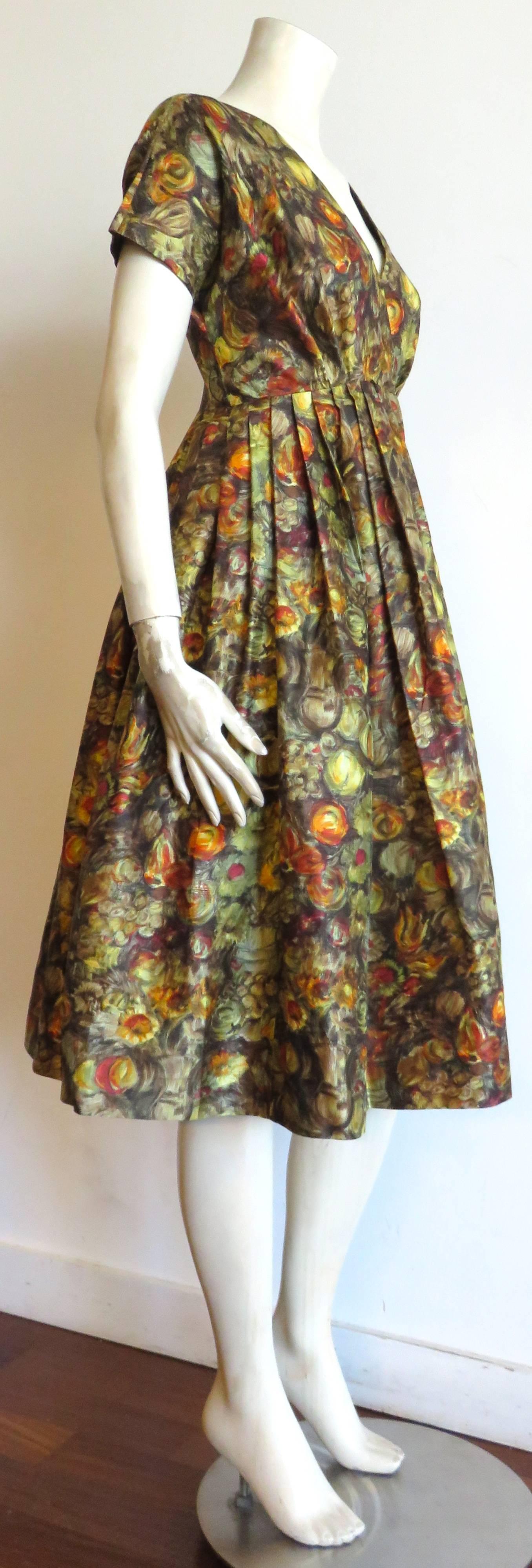 Brown 1940's CLAIRE McCARDELL Silk cocktail dress For Sale
