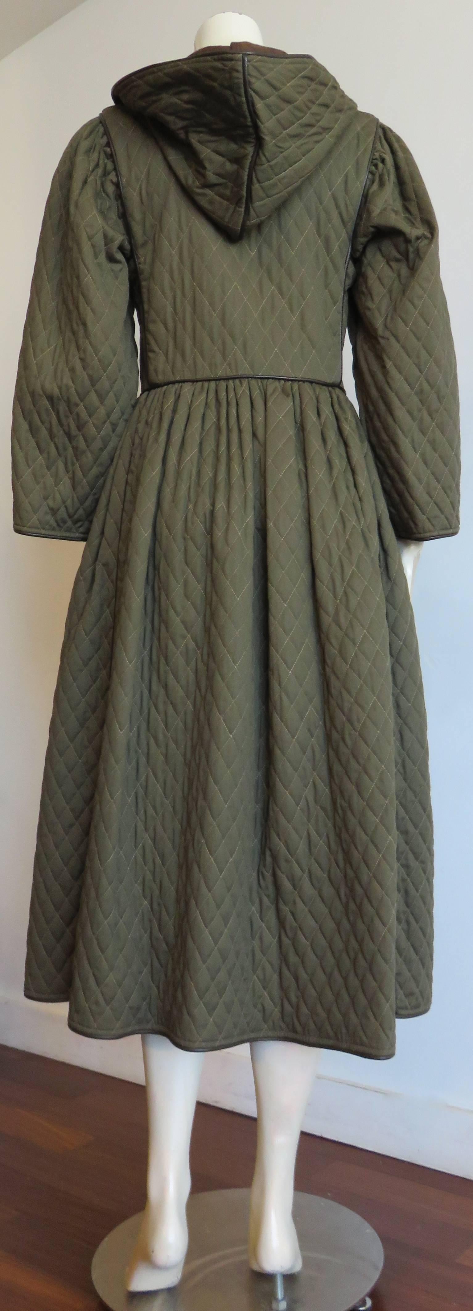 Women's 1970's SAINT LAURENT Iconic quilted coat dress For Sale