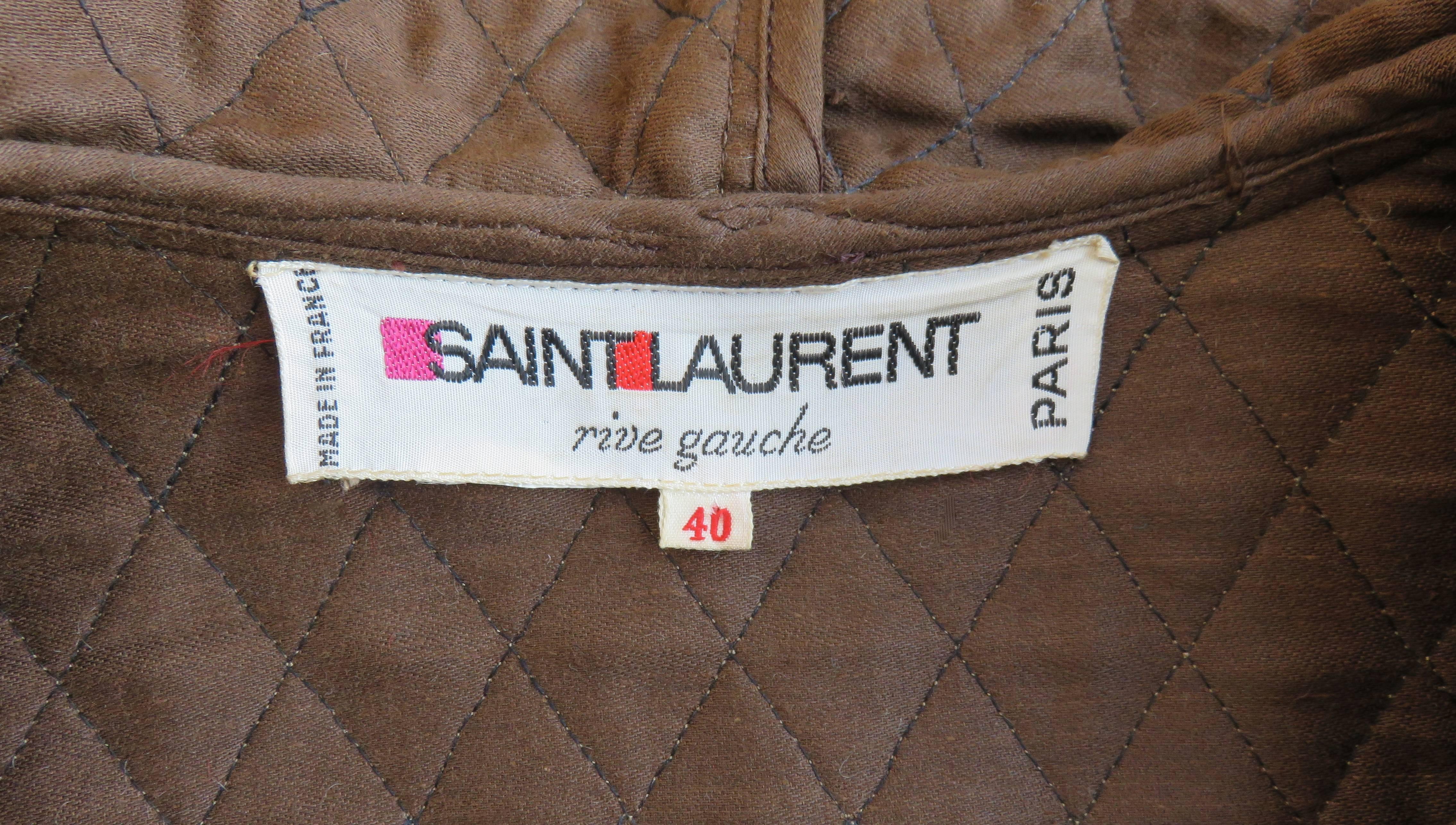 1970's SAINT LAURENT Iconic quilted coat dress For Sale 2